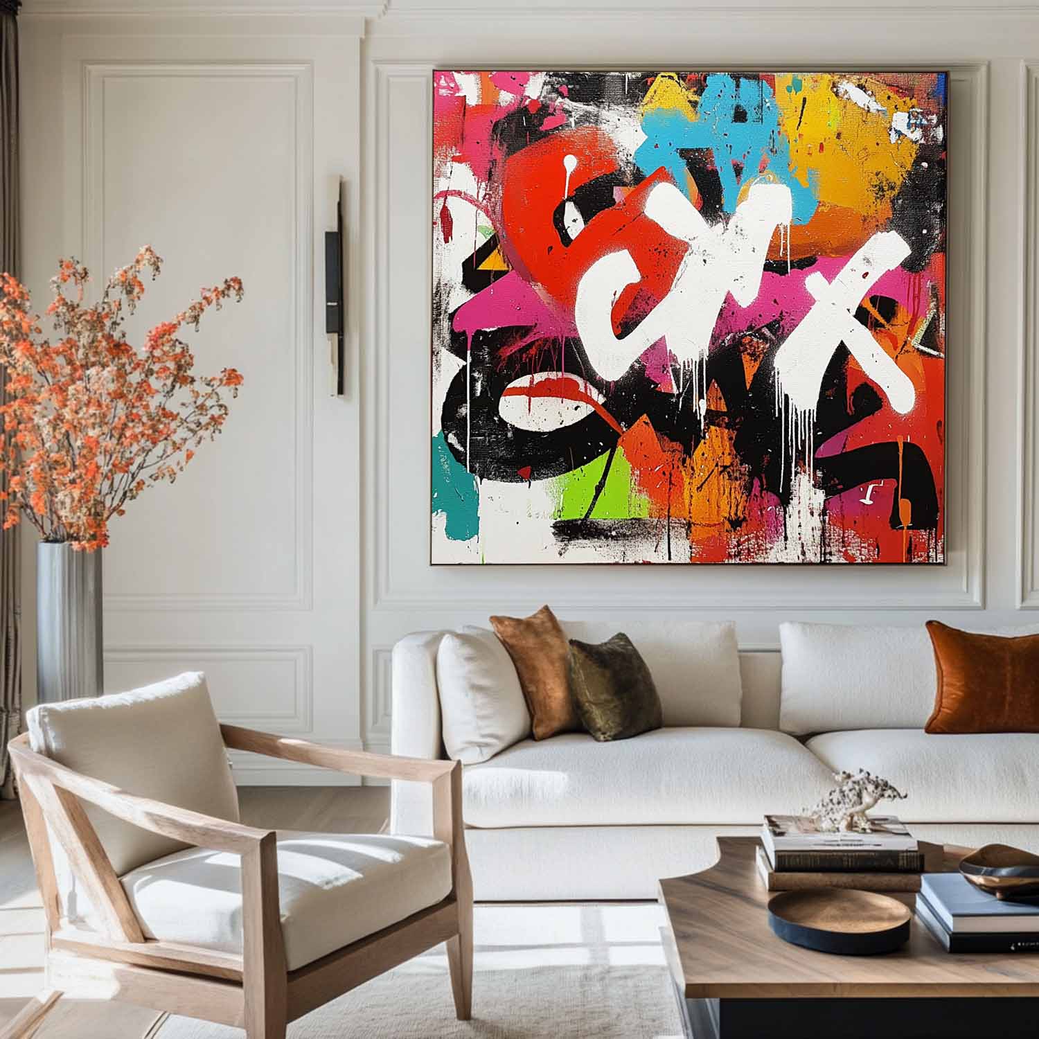 Abstract Expressionist Drip Art Oil Painting