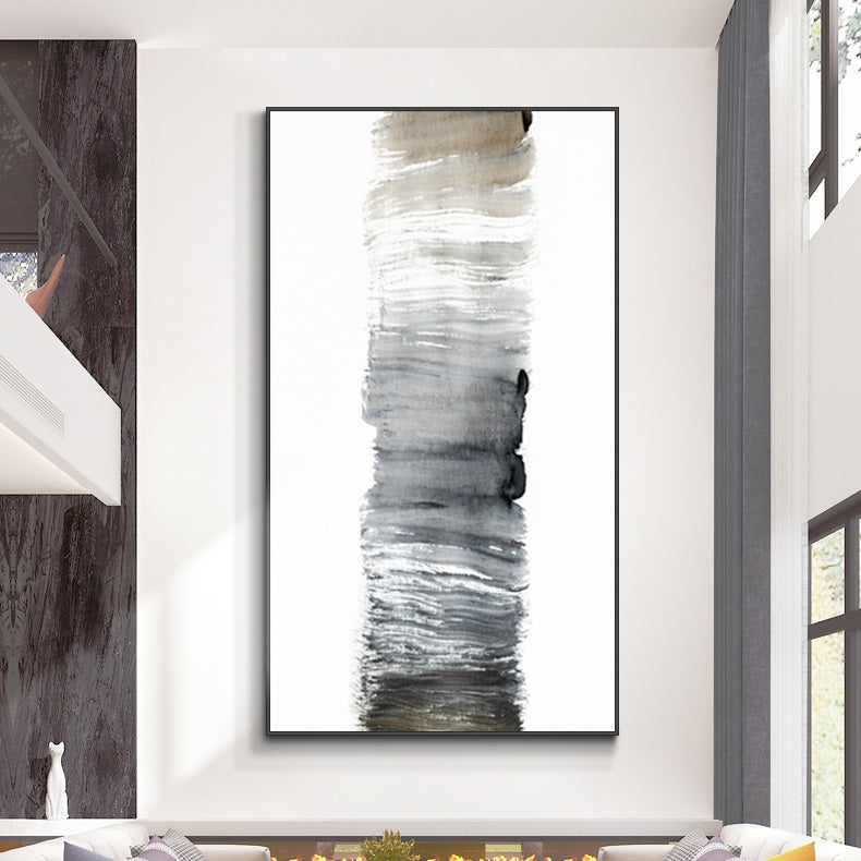 Minimalist Black White Vertical Abstract Wall Art