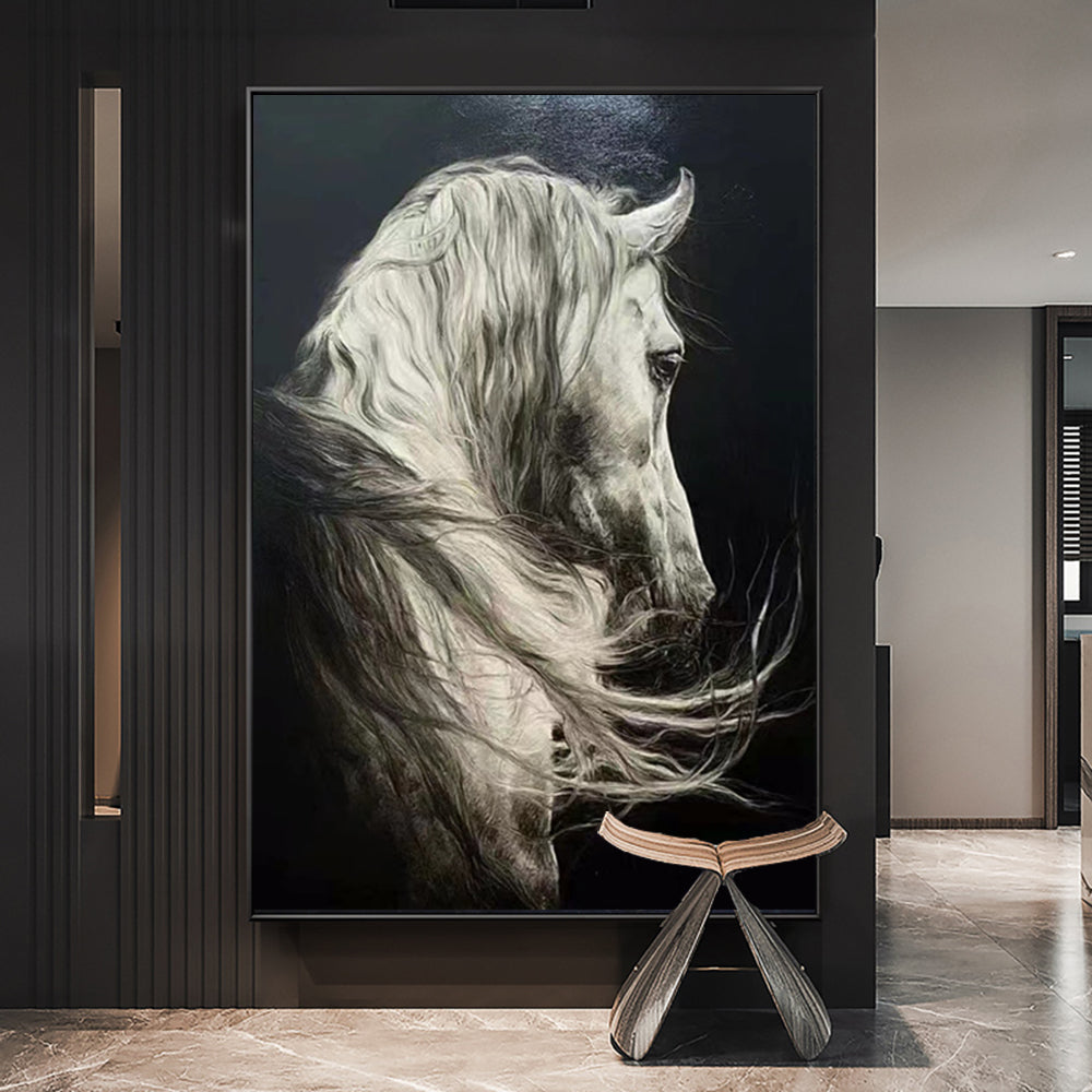 Wild Spirit Monochrome Horse Portrait Wall Art