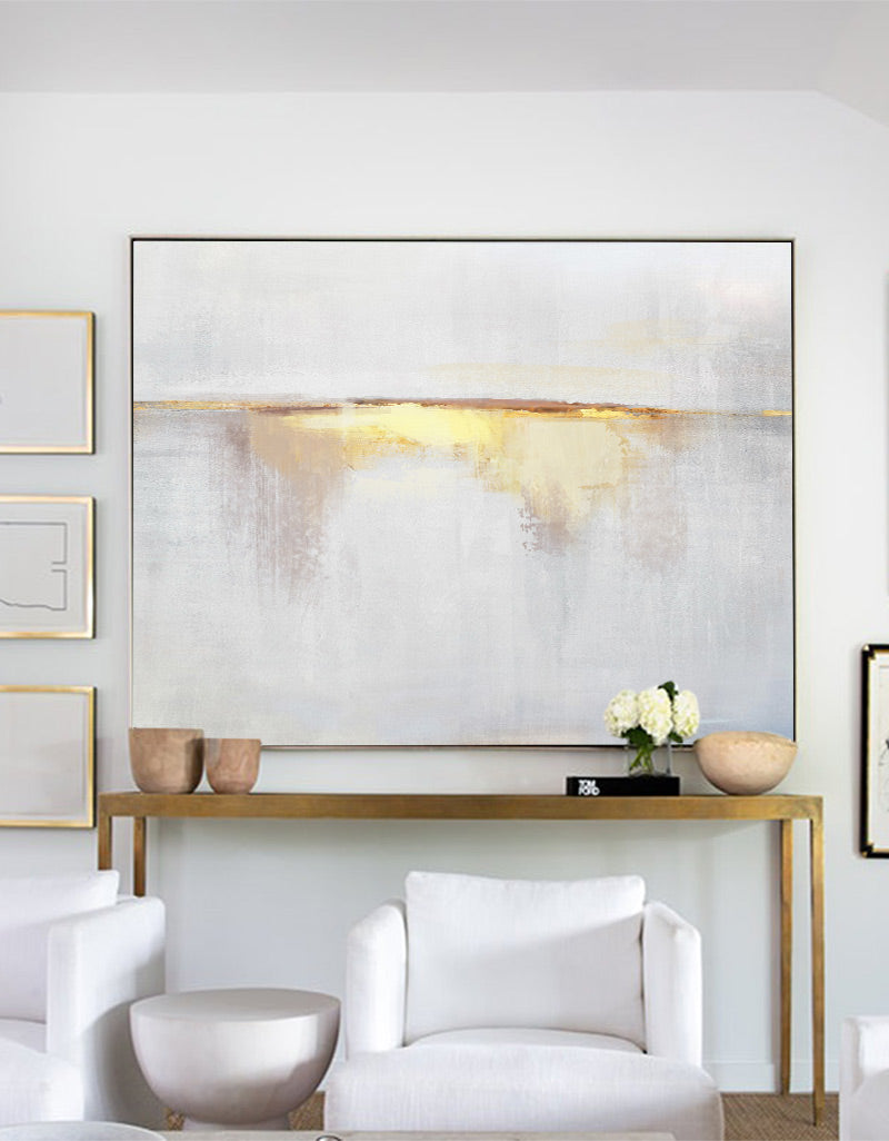 Golden Horizon Minimalist Abstract Textured Wall Art
