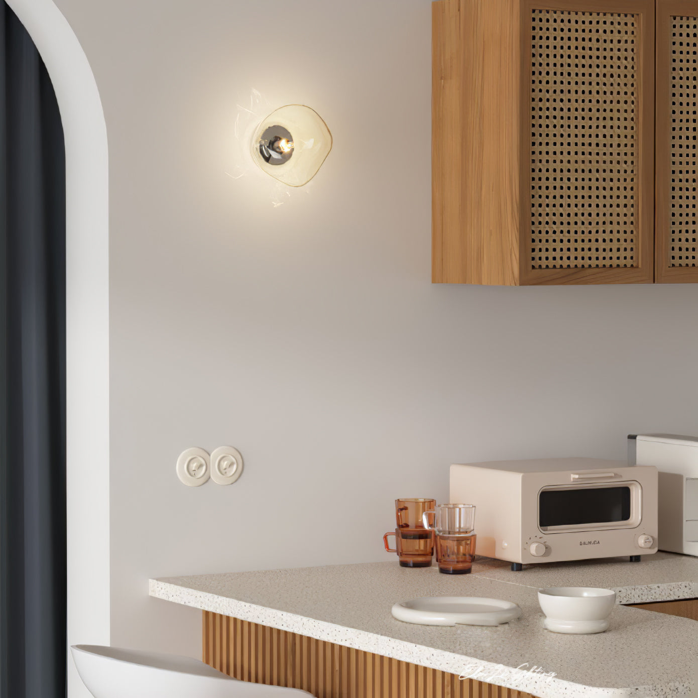 Auden Amber Glass Wall Lamp - Neutralighting