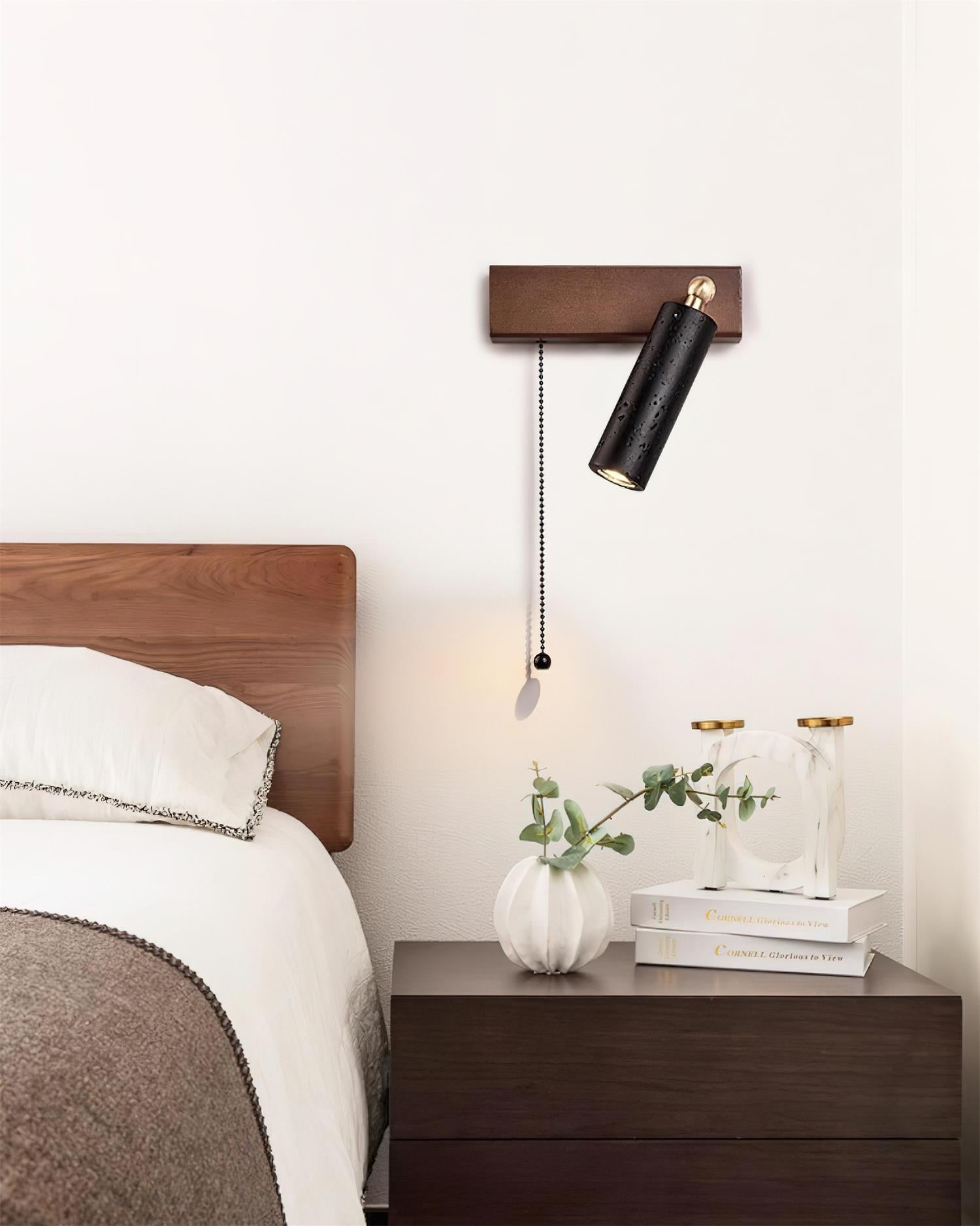 Ritta Wall Lamp Black Travertine Spotlight - Neutralighting