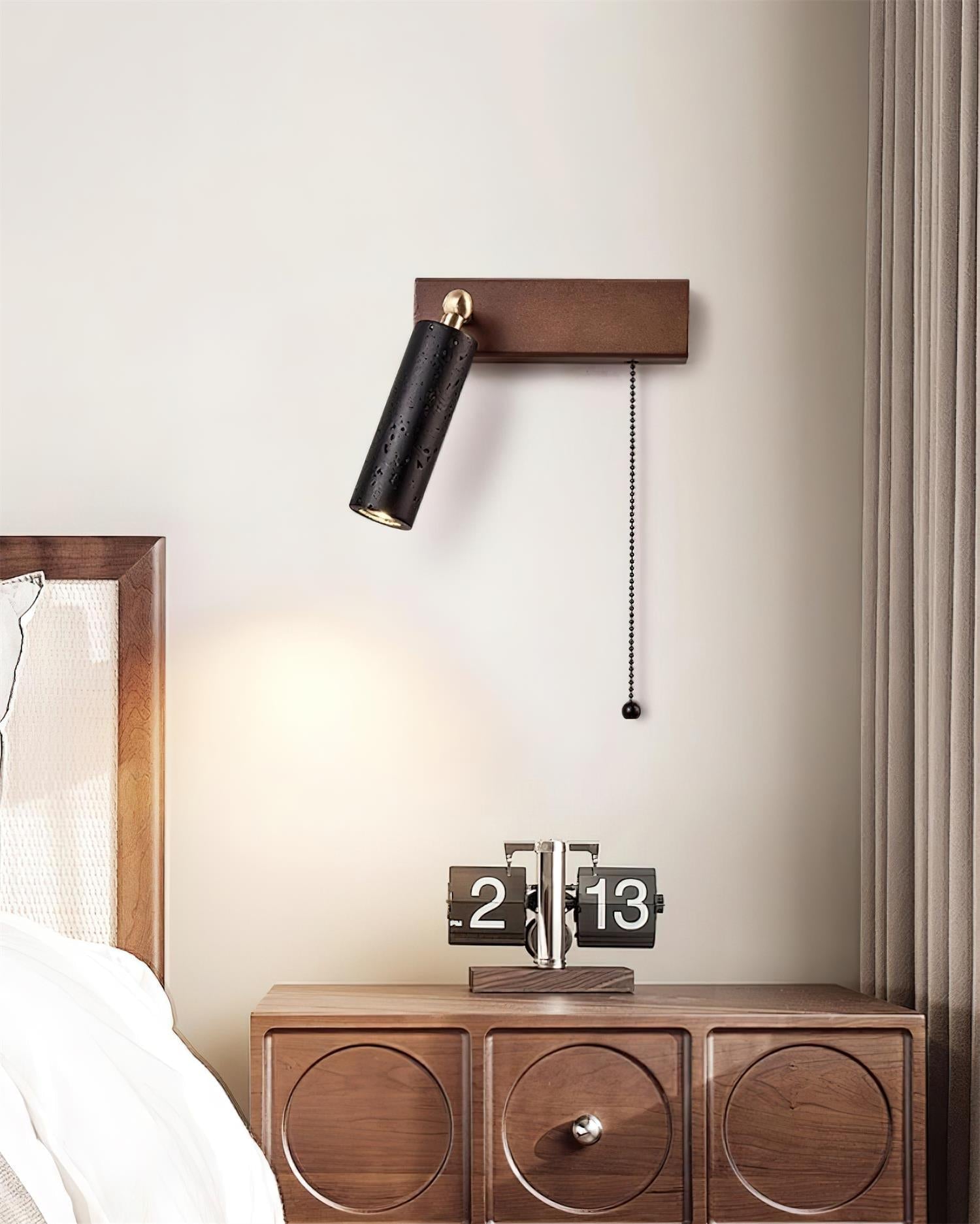 Ritta Wall Lamp Black Travertine Spotlight - Neutralighting