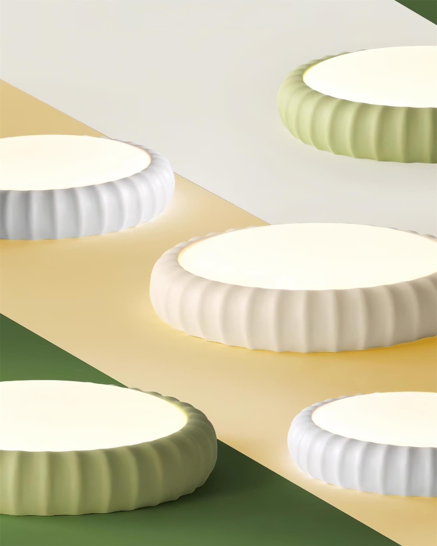 Ceiling Light Soft Green Resin Minimalist Flush Mount Modern - Neutralighting