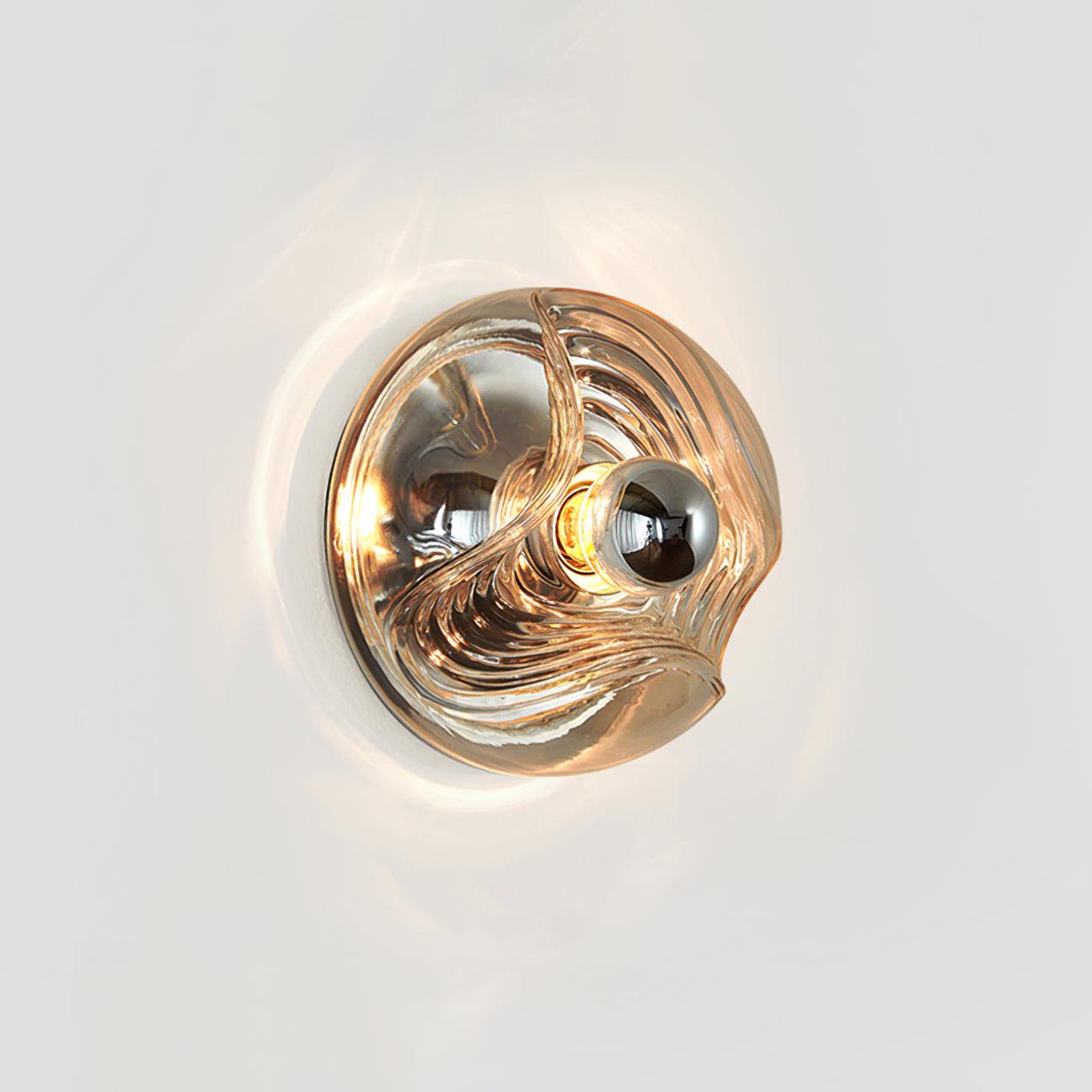 Wall Lamp Swirl Texture Clear Amber Smoke Gray Modern Accent - Neutralighting