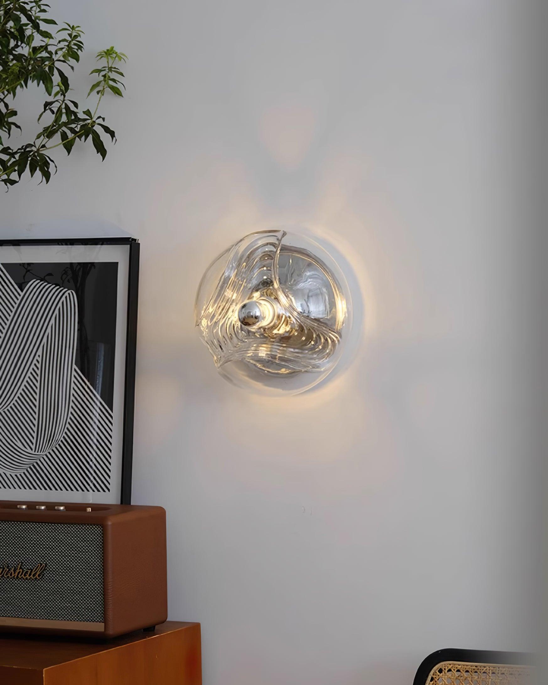 Wall Lamp Swirl Texture Clear Amber Smoke Gray Modern Accent - Neutralighting