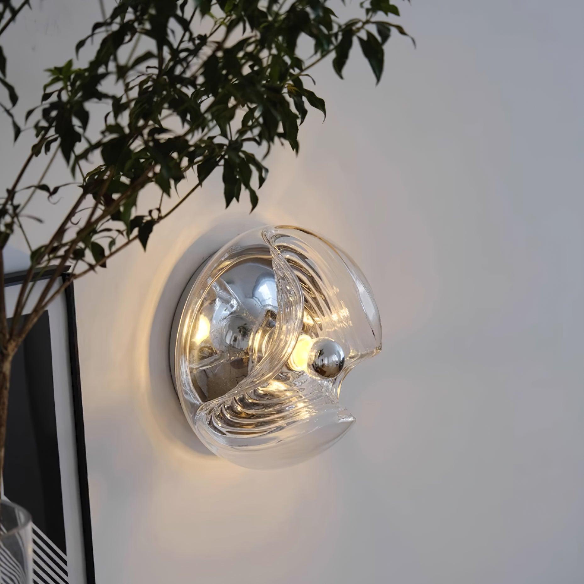 Wall Lamp Swirl Texture Clear Amber Smoke Gray Modern Accent - Neutralighting