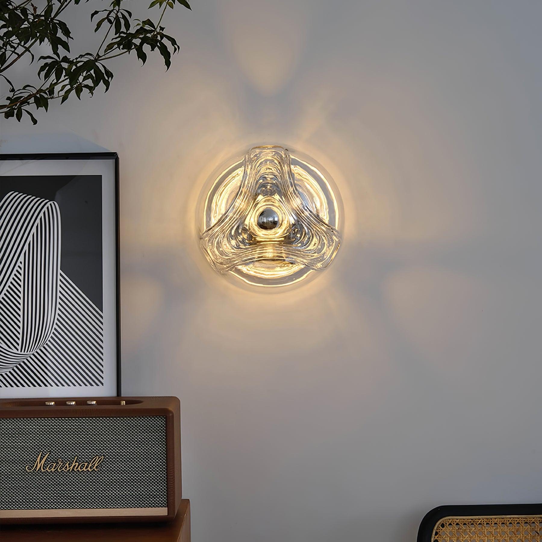Wall Lamp Swirl Texture Clear Amber Smoke Gray Modern Accent - Neutralighting
