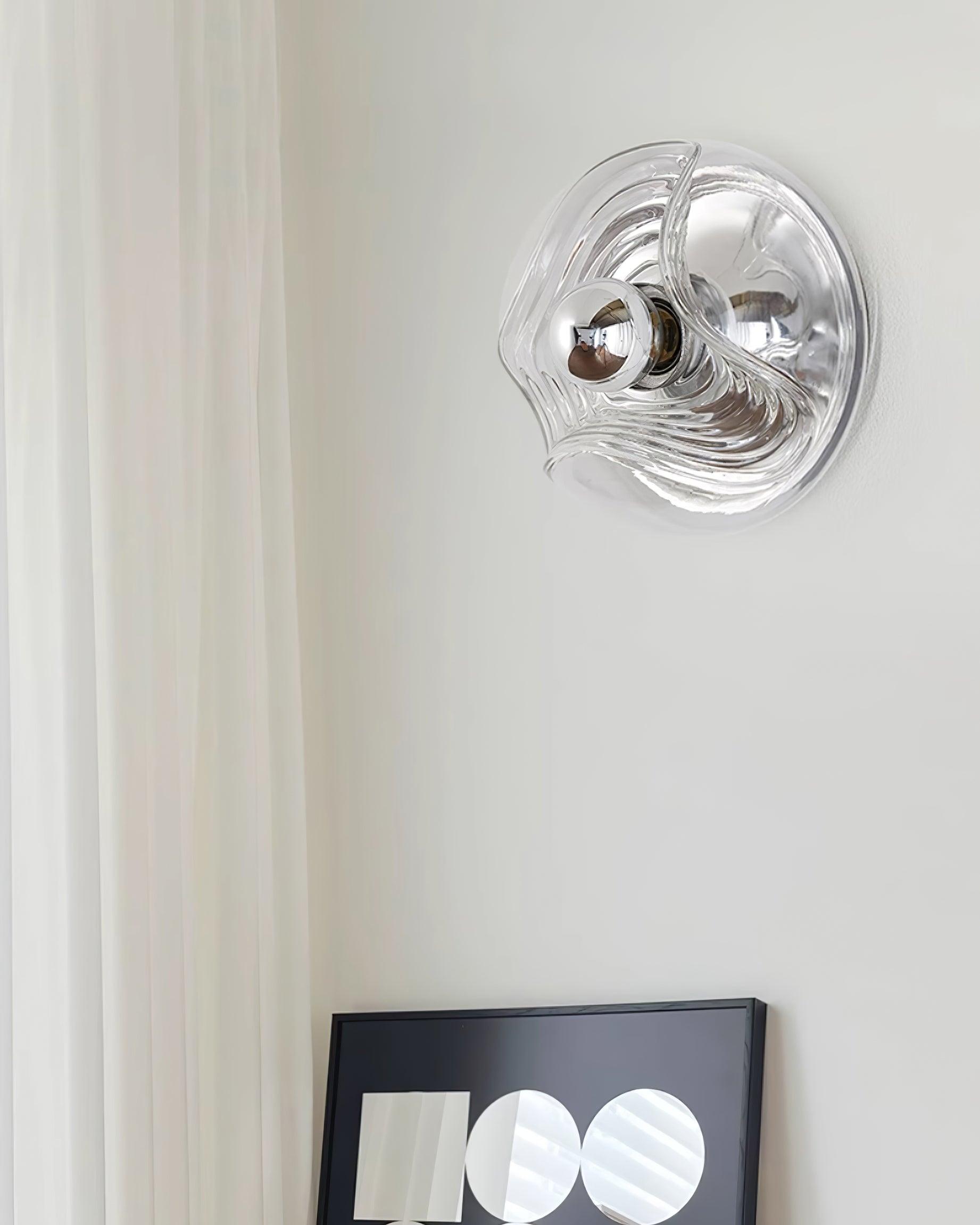 Wall Lamp Swirl Texture Clear Amber Smoke Gray Modern Accent - Neutralighting