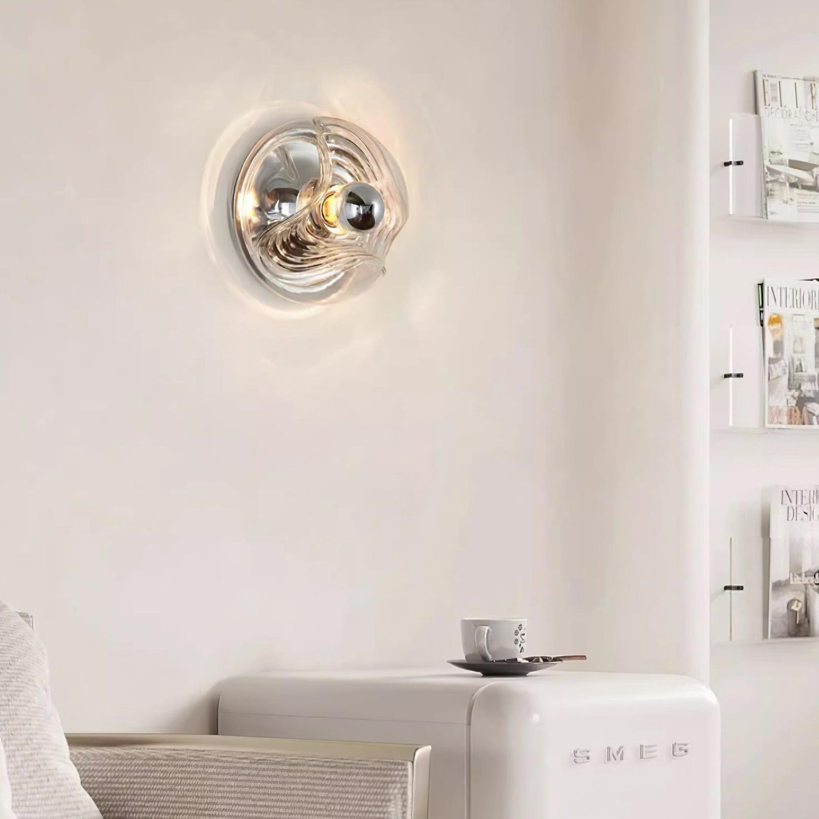 Wall Lamp Swirl Texture Clear Amber Smoke Gray Modern Accent - Neutralighting