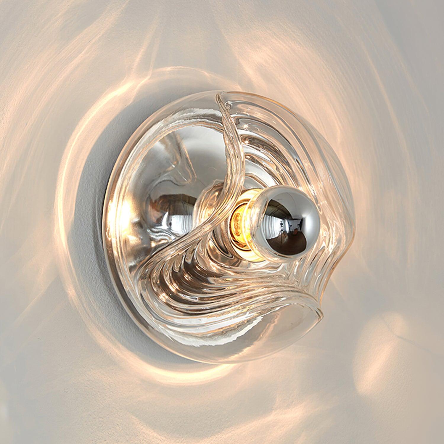 Wall Lamp Swirl Texture Clear Amber Smoke Gray Modern Accent - Neutralighting