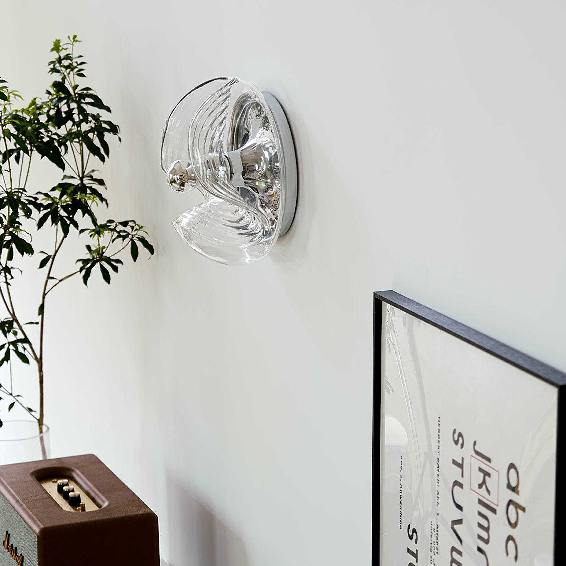 Wall Lamp Swirl Texture Clear Amber Smoke Gray Modern Accent - Neutralighting