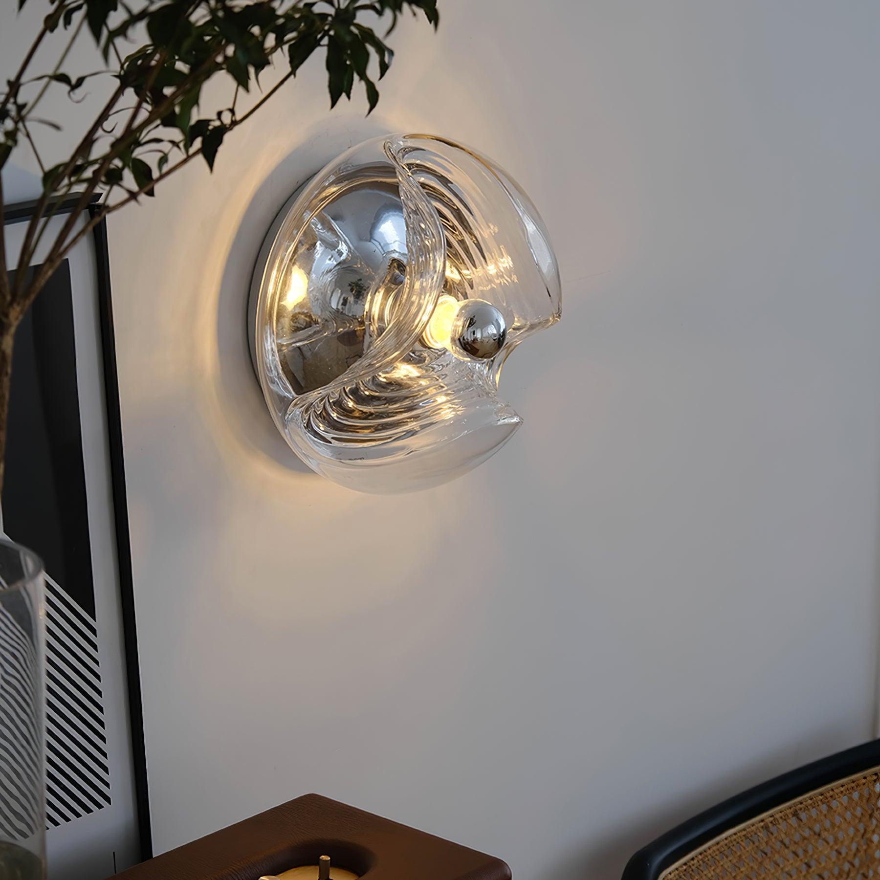 Wall Lamp Swirl Texture Clear Amber Smoke Gray Modern Accent - Neutralighting