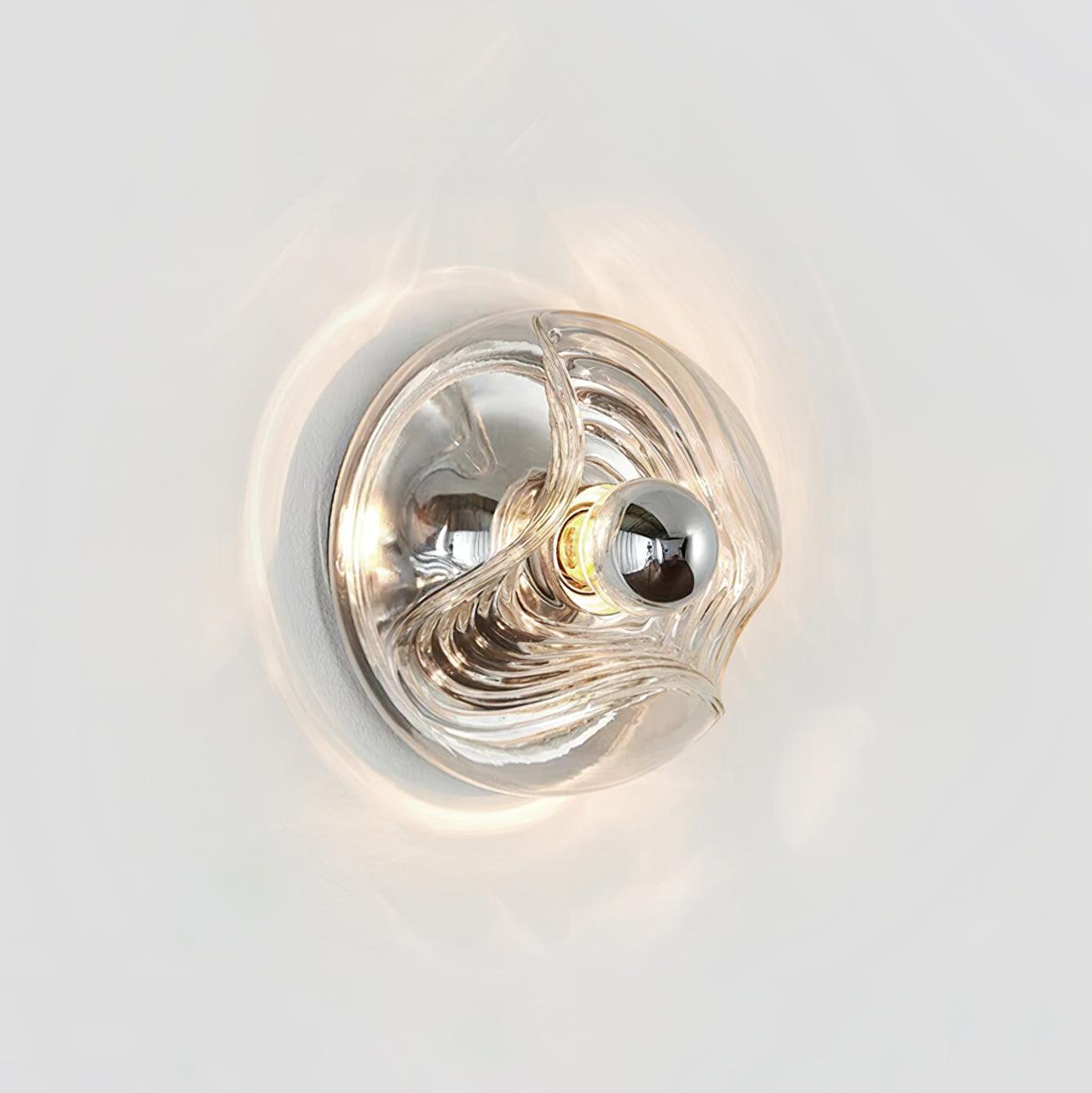 Wall Lamp Swirl Texture Clear Amber Smoke Gray Modern Accent - Neutralighting