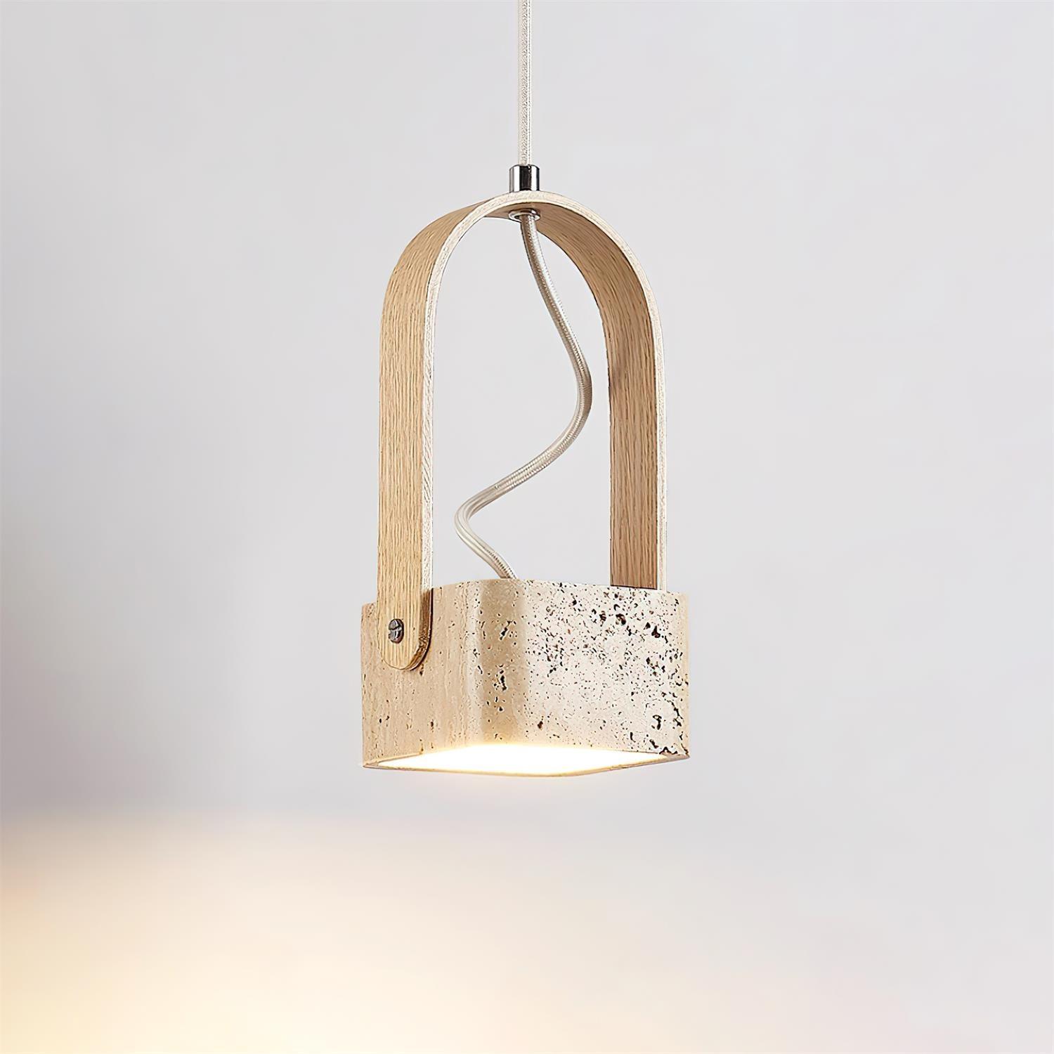 Cesta Pendant Light Square Yellow Travertine - Neutralighting