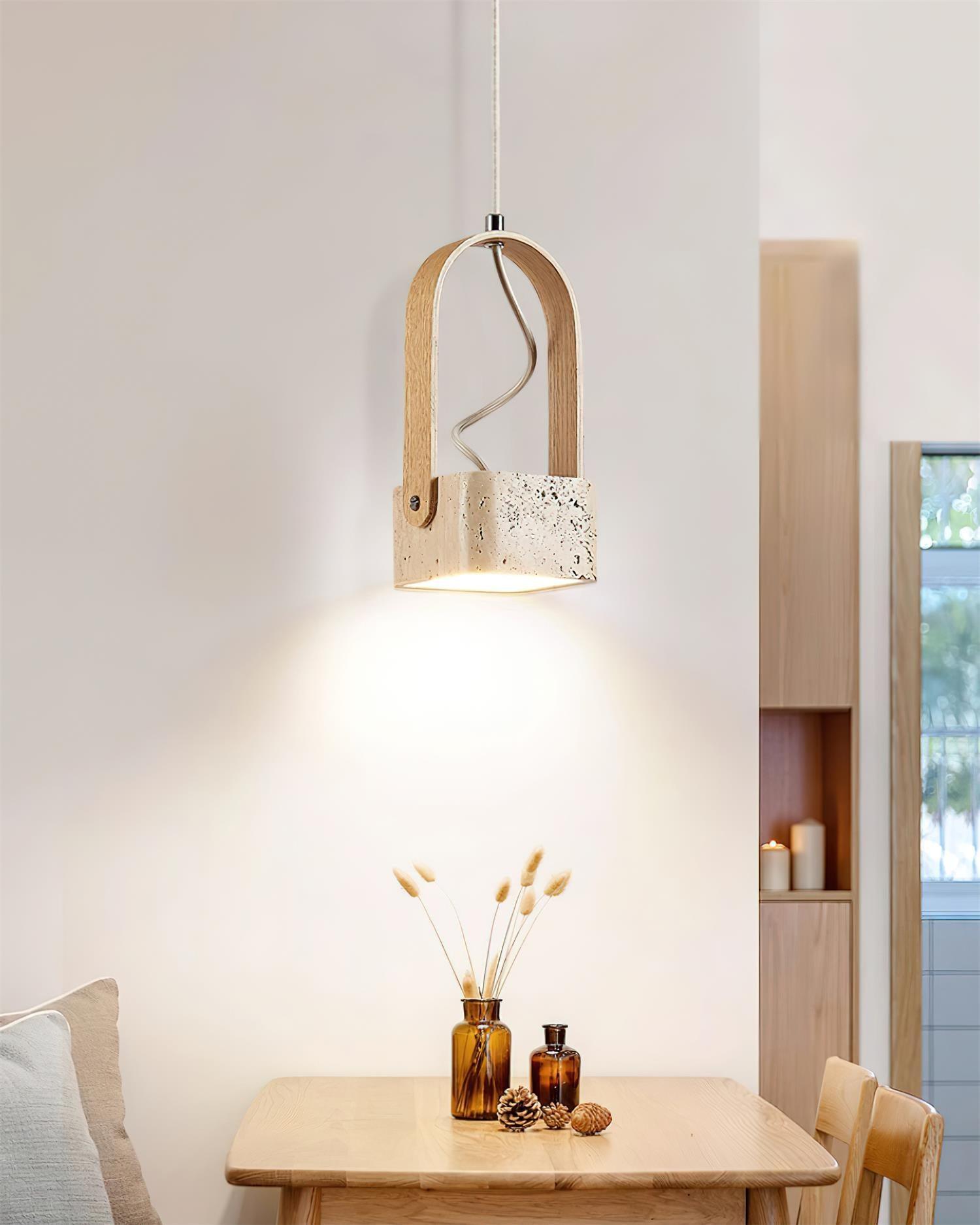 Cesta Pendant Light Square Yellow Travertine - Neutralighting