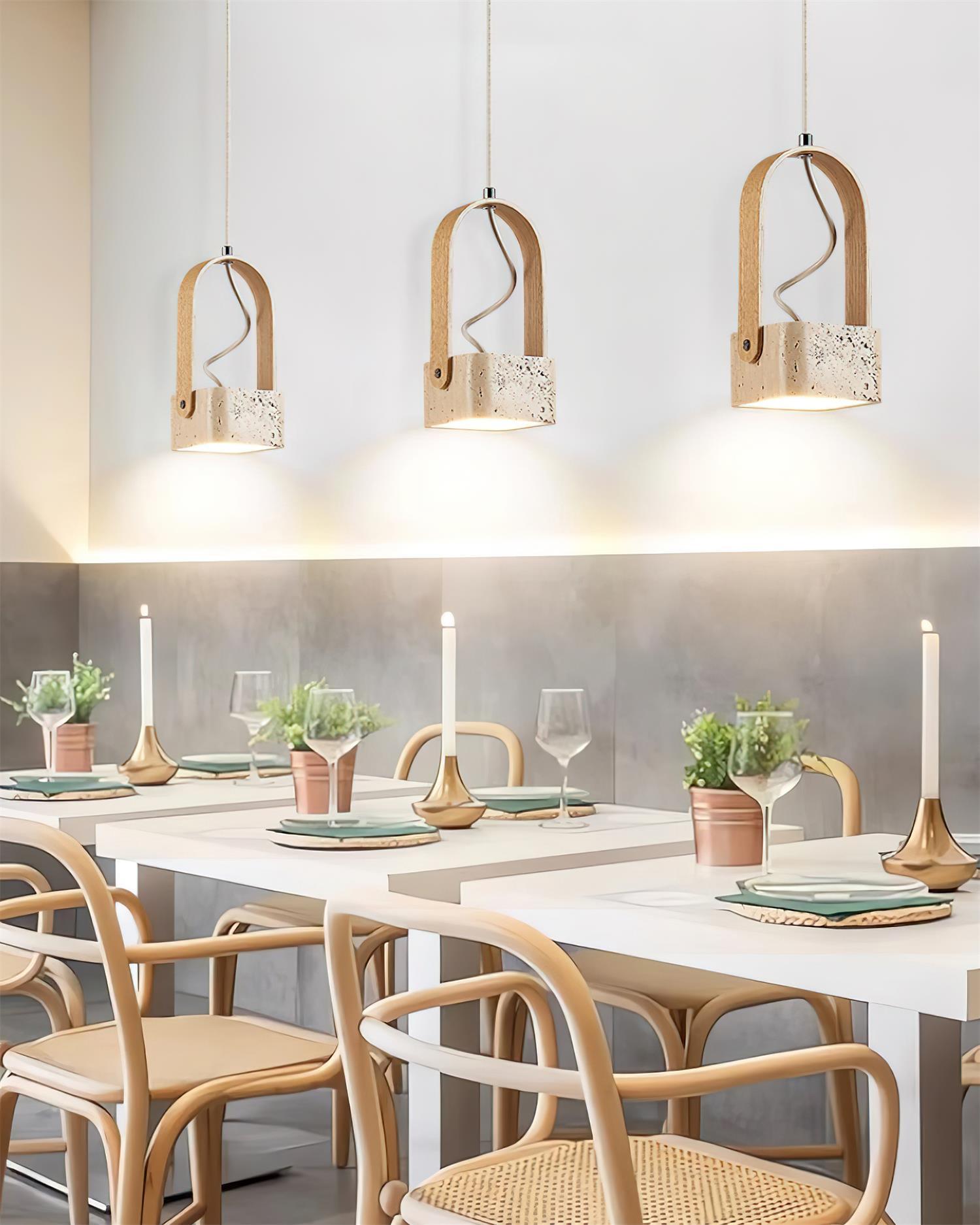 Cesta Pendant Light Square Yellow Travertine - Neutralighting