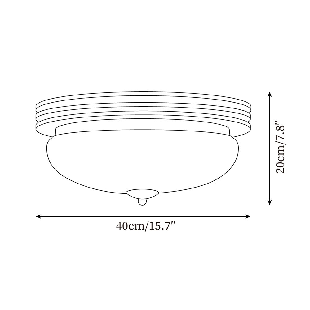 Ceiling Light Metal Canopy and Glass Shade Classic Round Modern - Neutralighting
