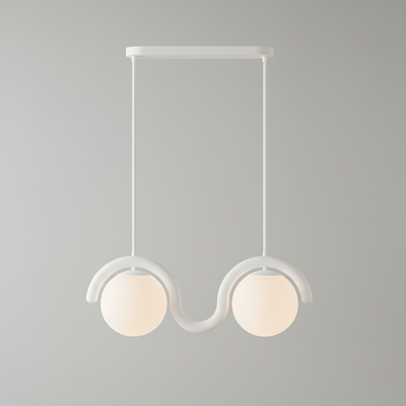 Uveta Linear Chandelier Red&Silver