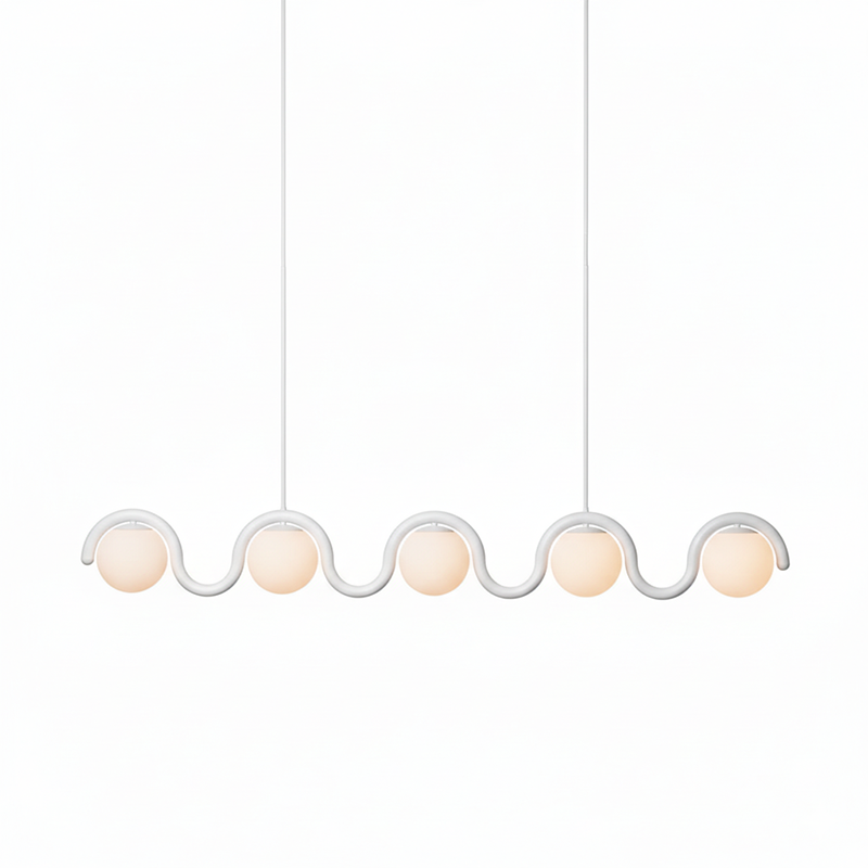 Uveta Linear Chandelier Red&Silver