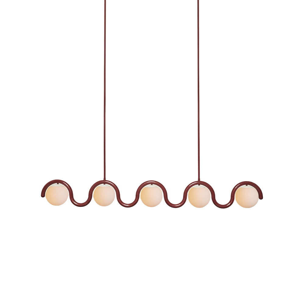 Uveta Linear Chandelier Red&Silver