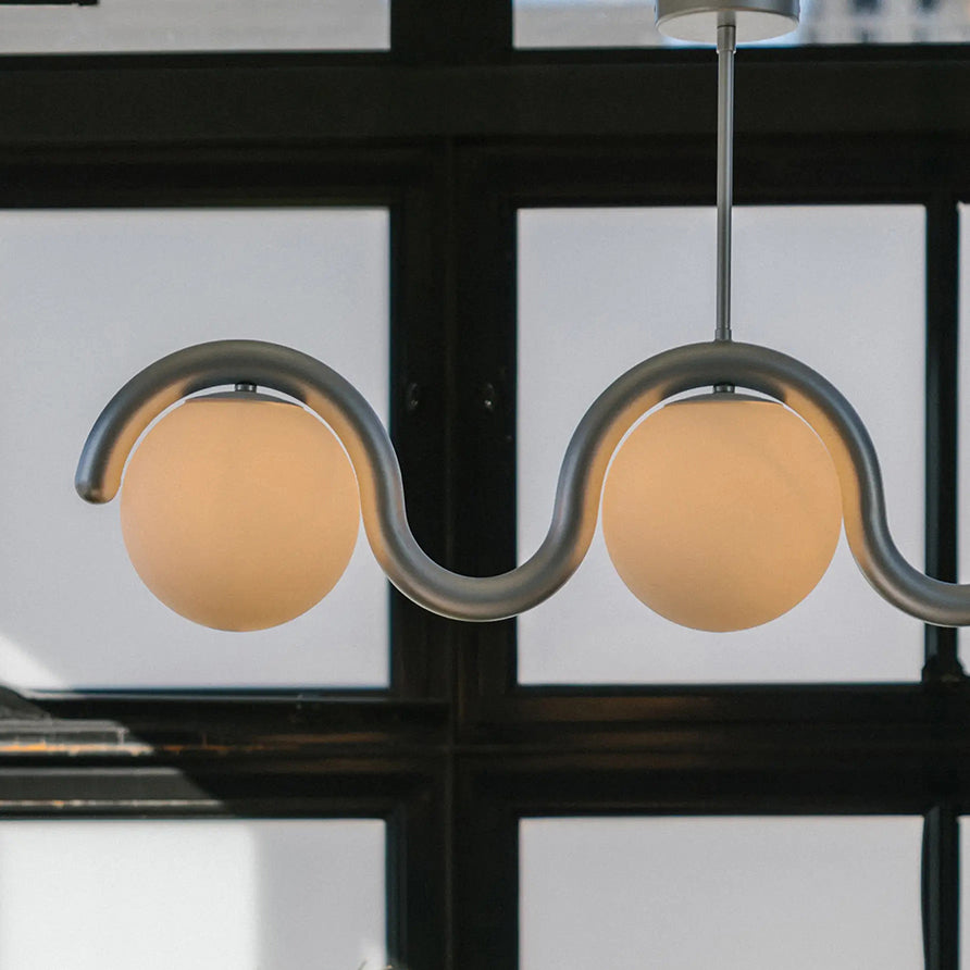 Uveta Linear Chandelier Red&Silver - Neutralighting