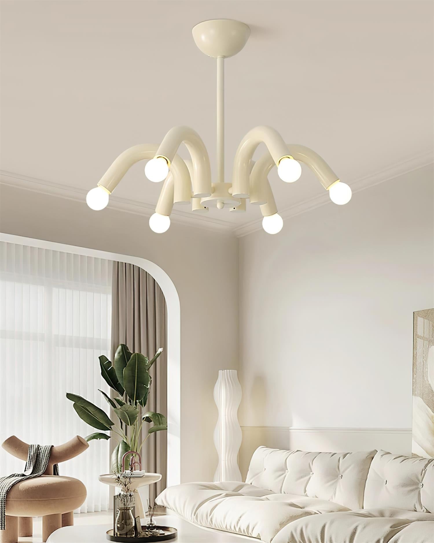 Fivelle Modern Cream Multi-Arm Chandelier - Neutralighting