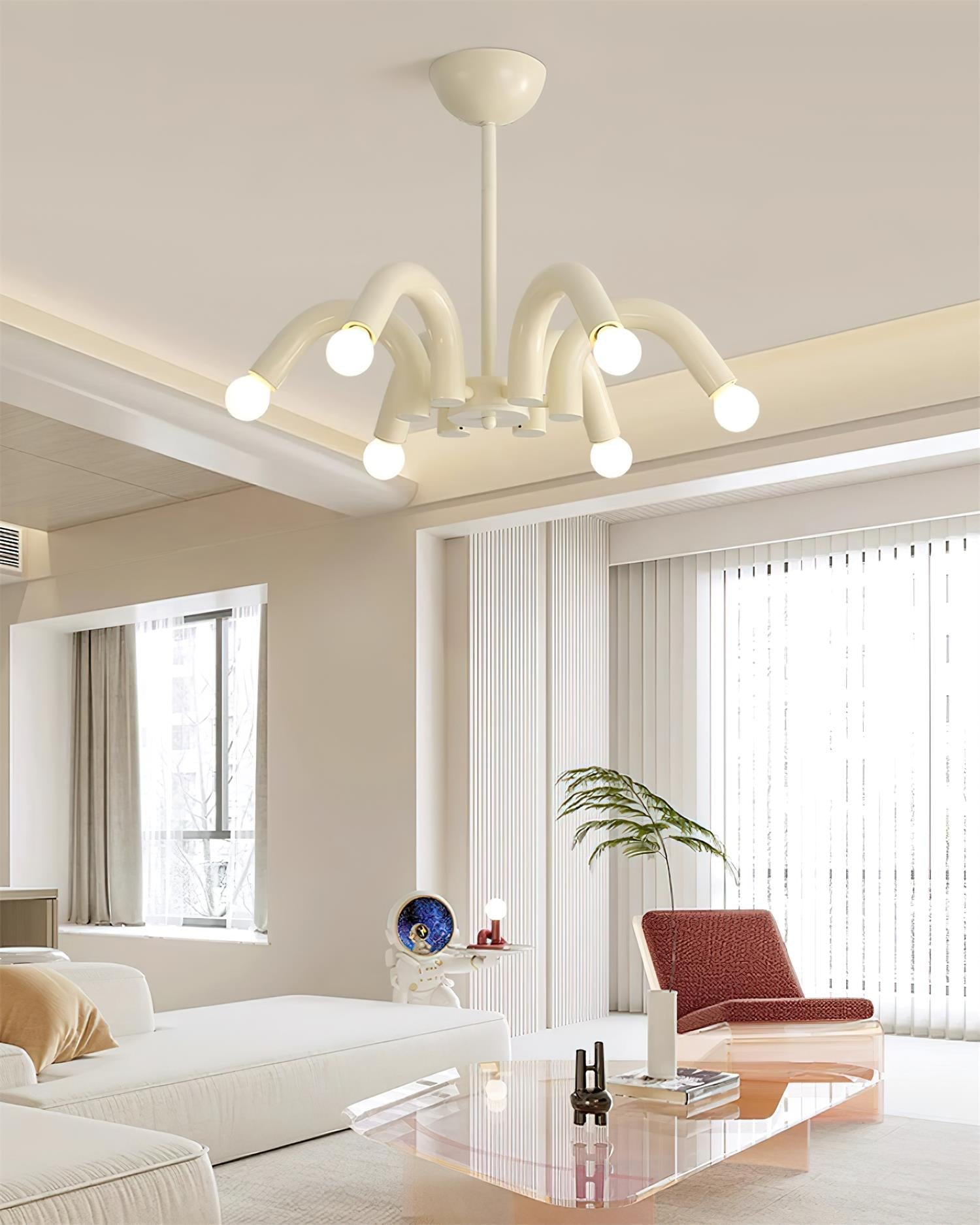 Fivelle Modern Cream Multi-Arm Chandelier - Neutralighting