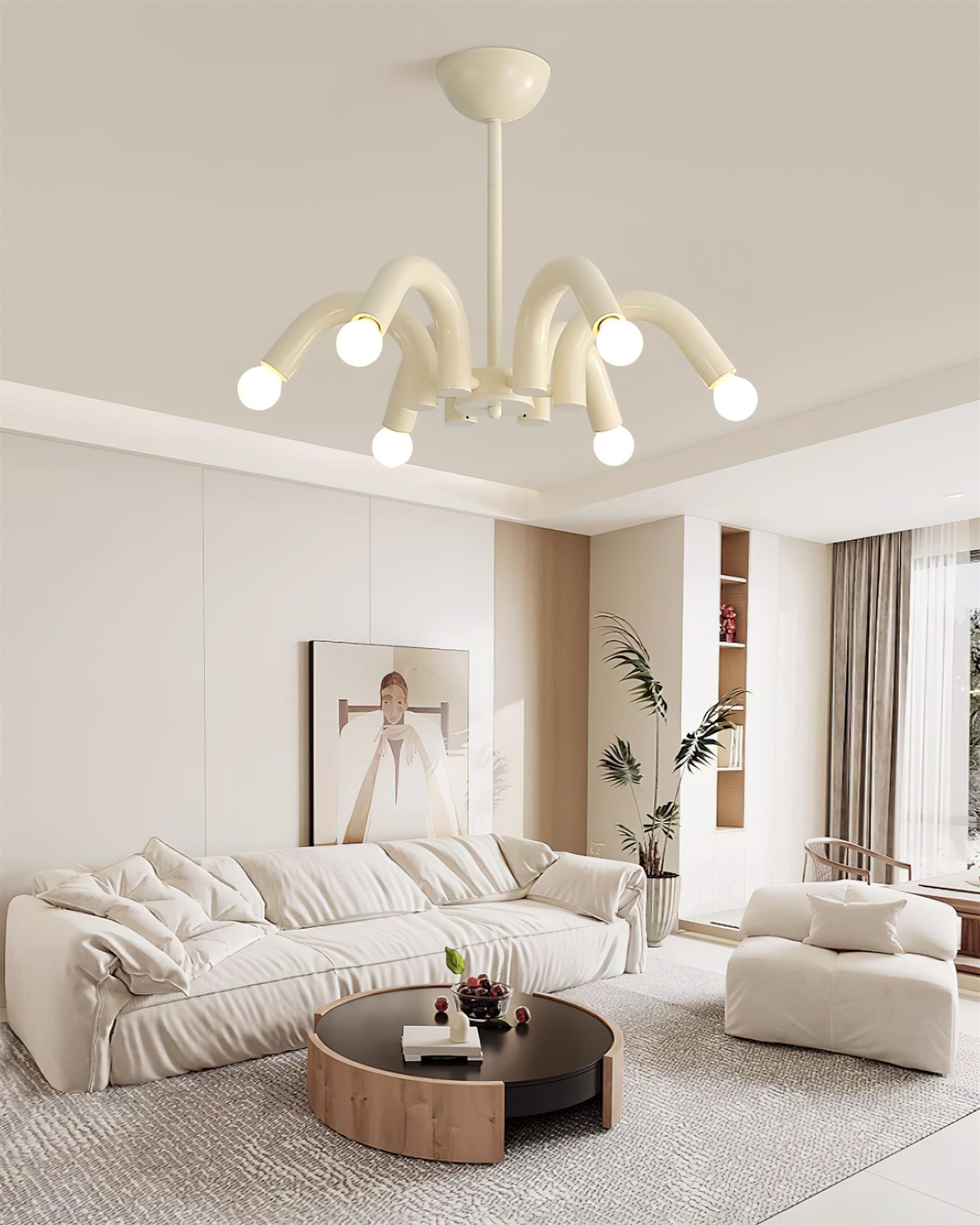 Fivelle Modern Cream Multi-Arm Chandelier - Neutralighting