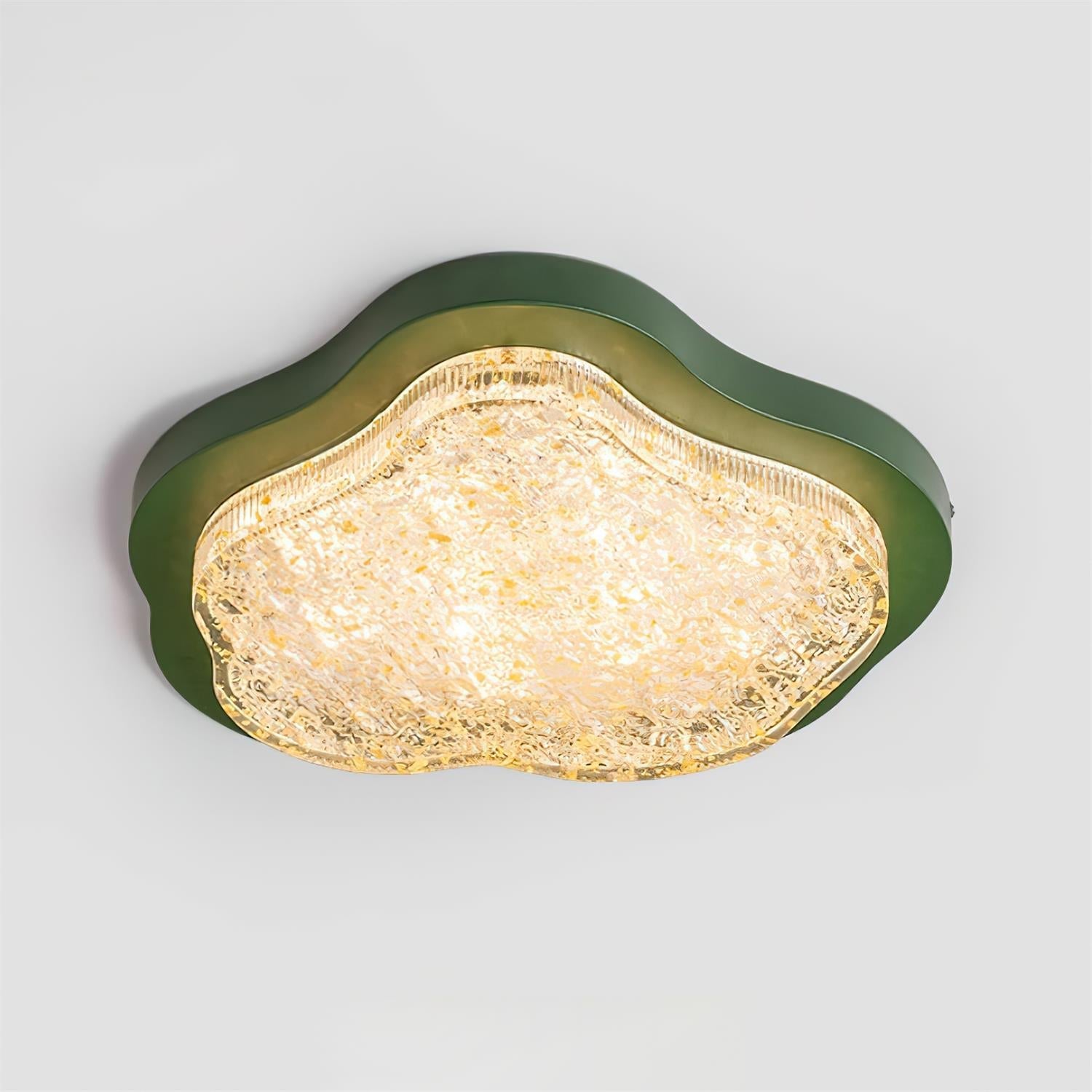 Ceiling Light Irregular Shape Resin Gold Leaf Modern Artistic Green - Neutralighting