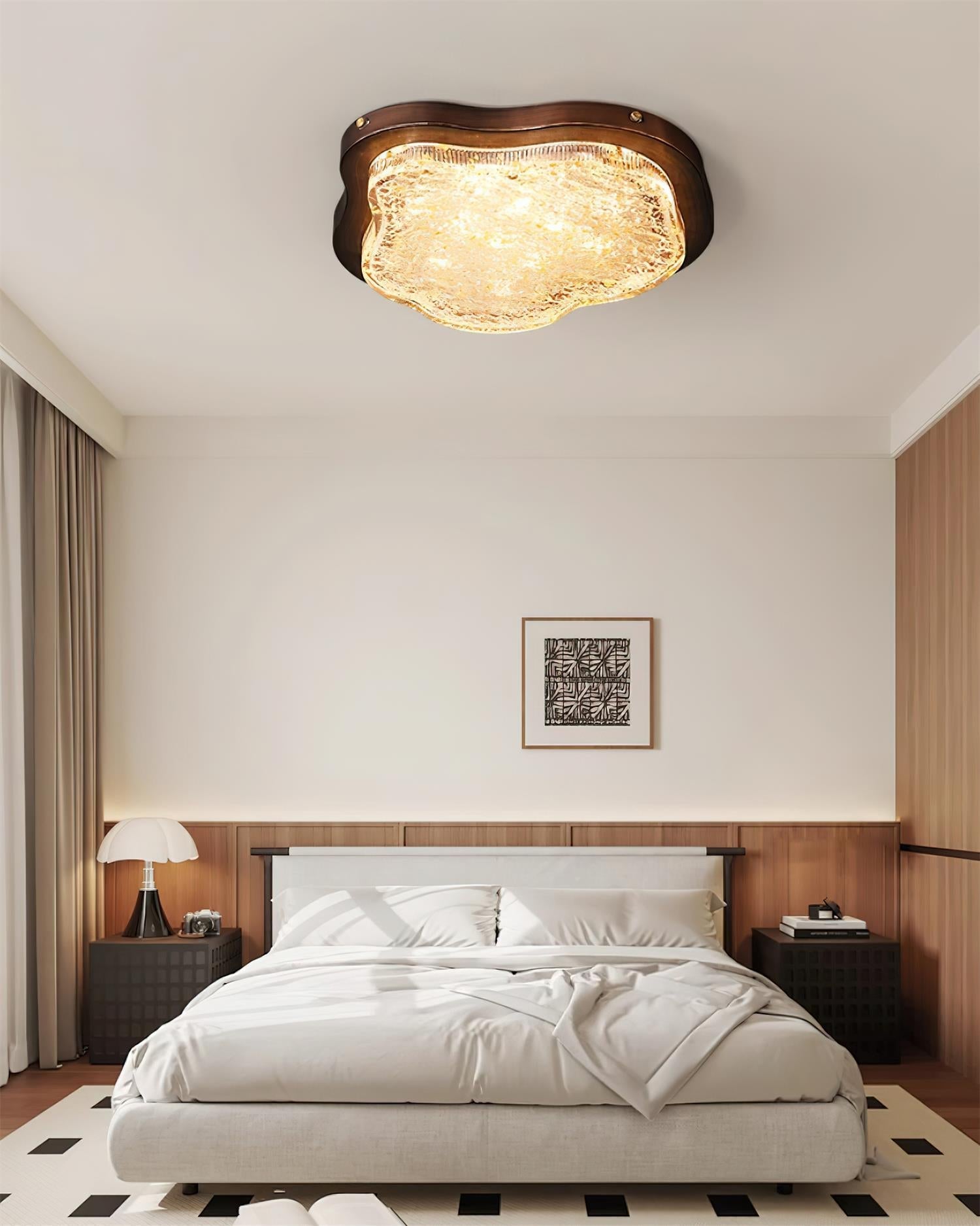 Ceiling Light Irregular Shape Resin Gold Leaf Modern Artistic Green - Neutralighting