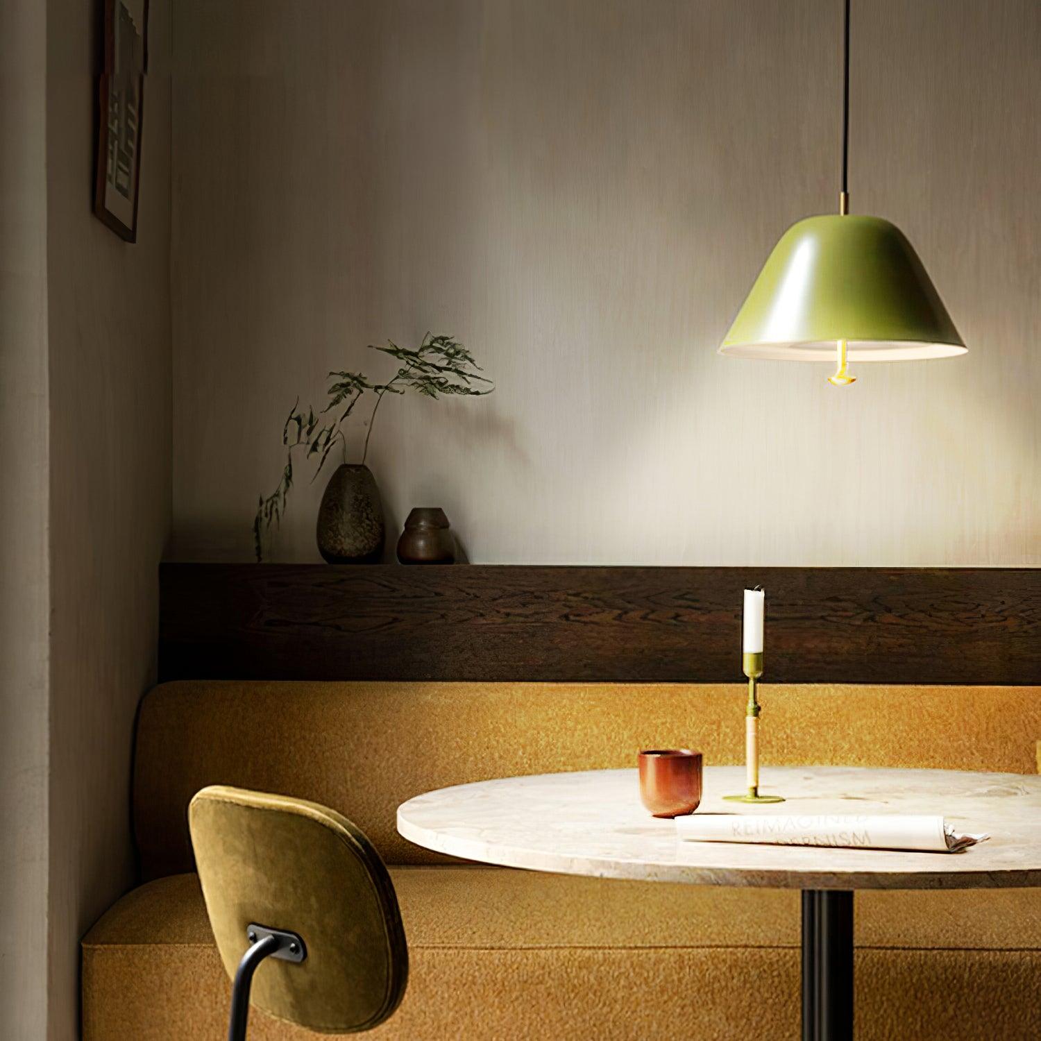 Pendant Lamp Modern Metal Shade in Green and White Minimalist - Neutralighting