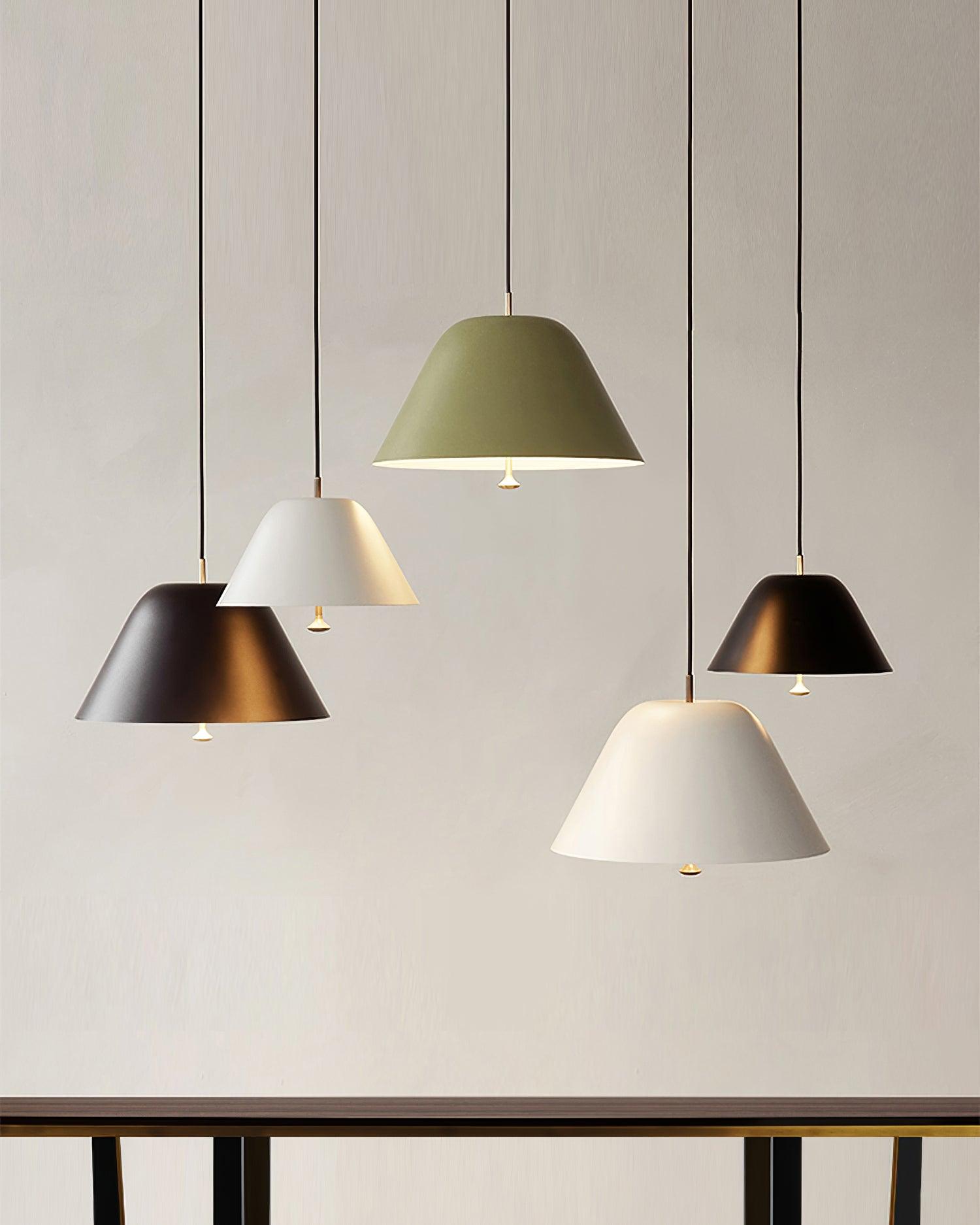 Pendant Lamp Modern Metal Shade in Green and White Minimalist - Neutralighting