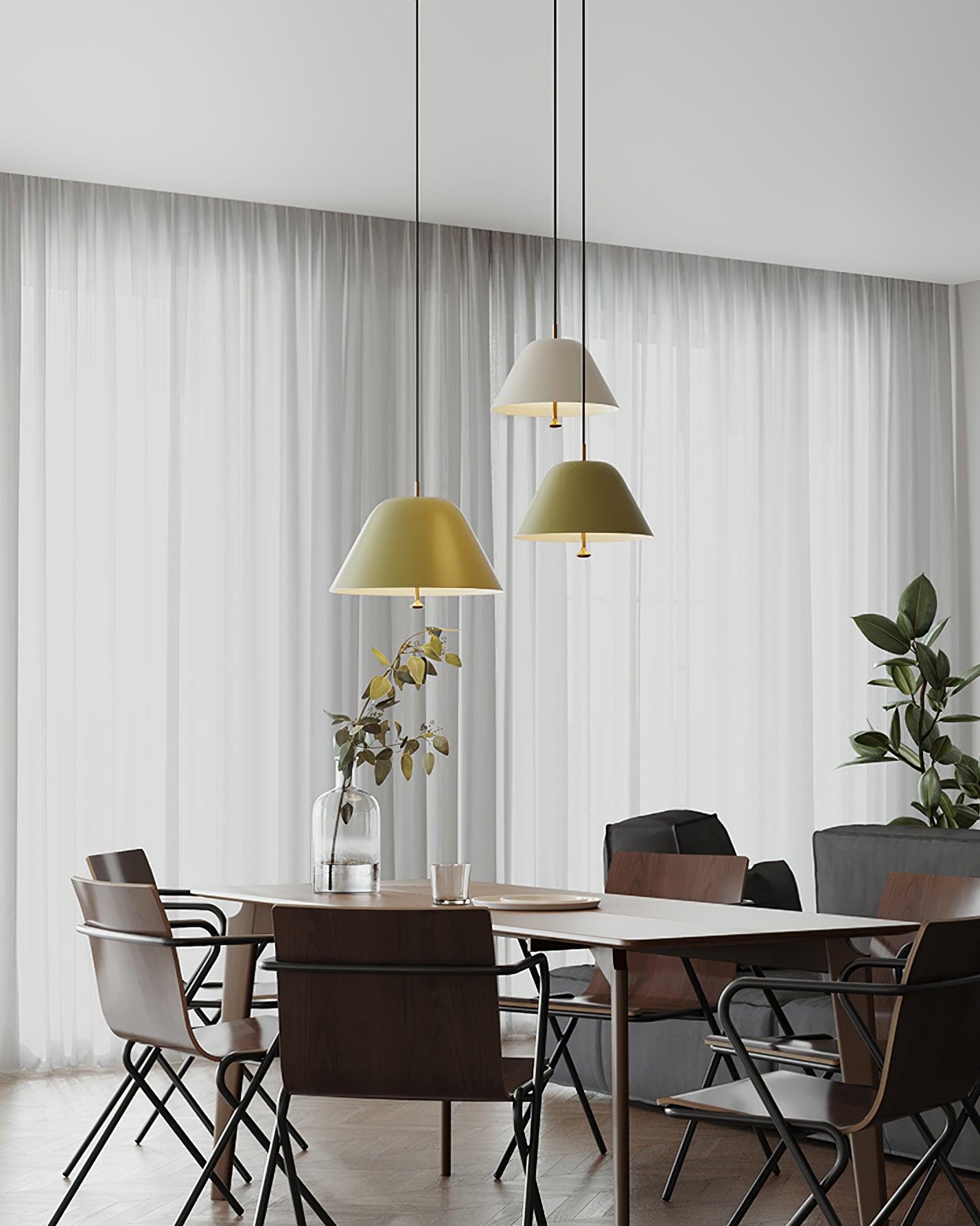 Pendant Lamp Modern Metal Shade in Green and White Minimalist - Neutralighting