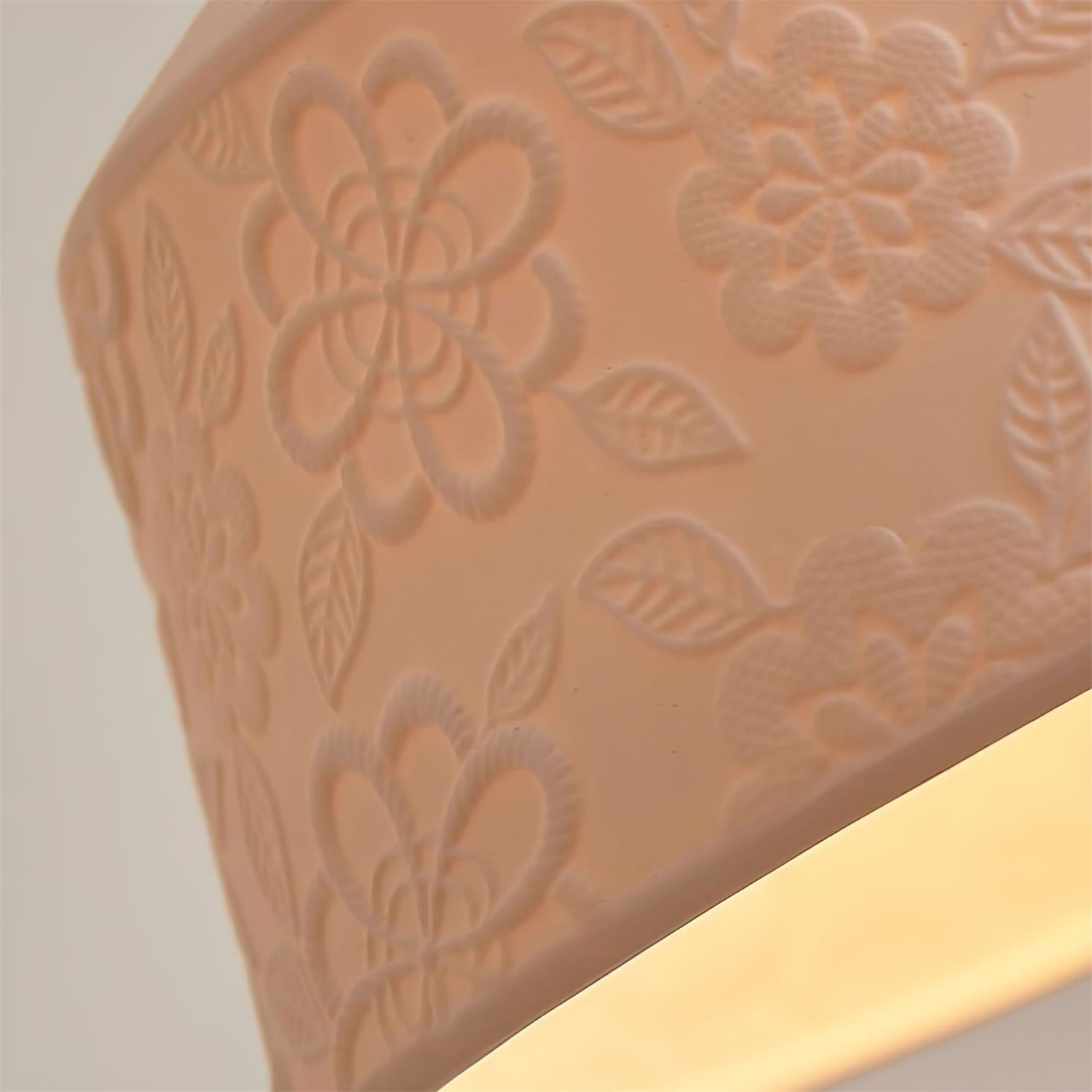 Pendant Lamp Textured Ceramic Drum Walnut Wood Retro - Neutralighting