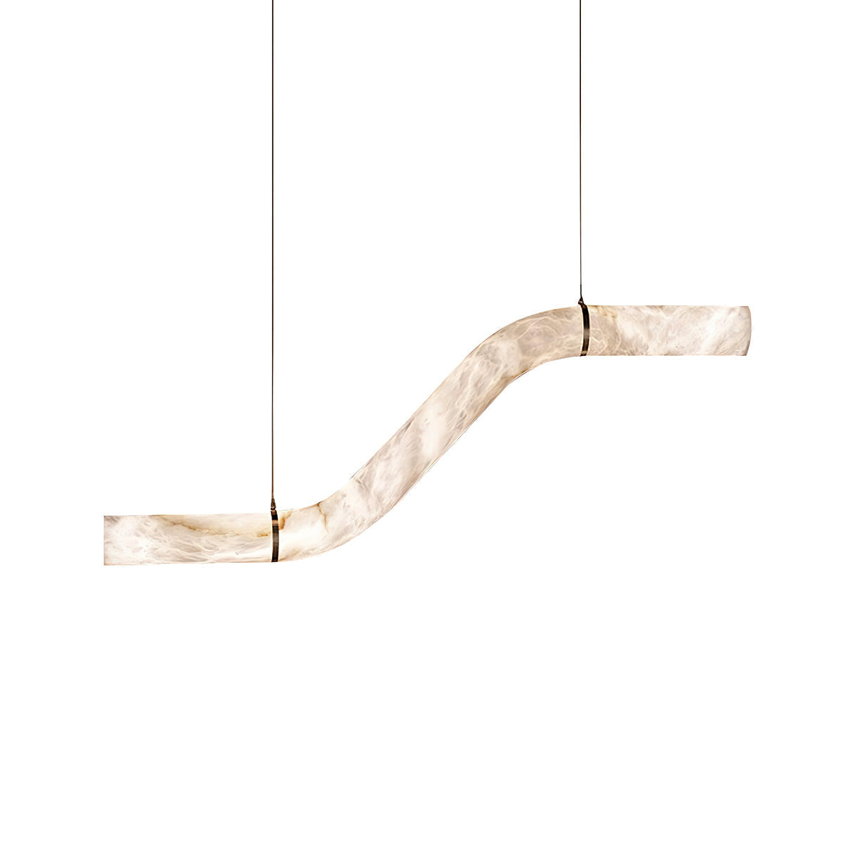 Liberty Chandelier Curved Alabaster Ribbon Silhouette - Neutralighting