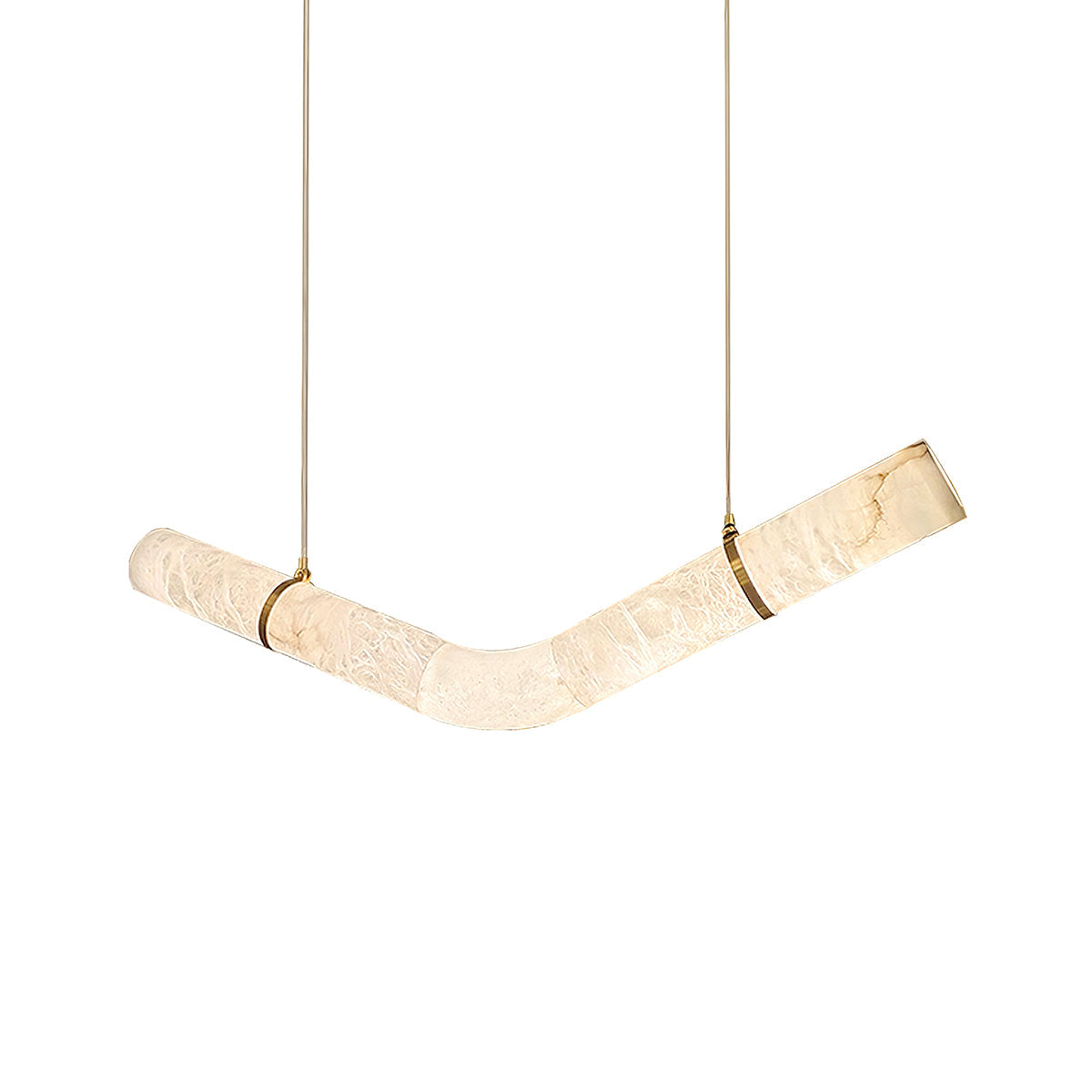Liberty Chandelier Curved Alabaster Ribbon Silhouette - Neutralighting