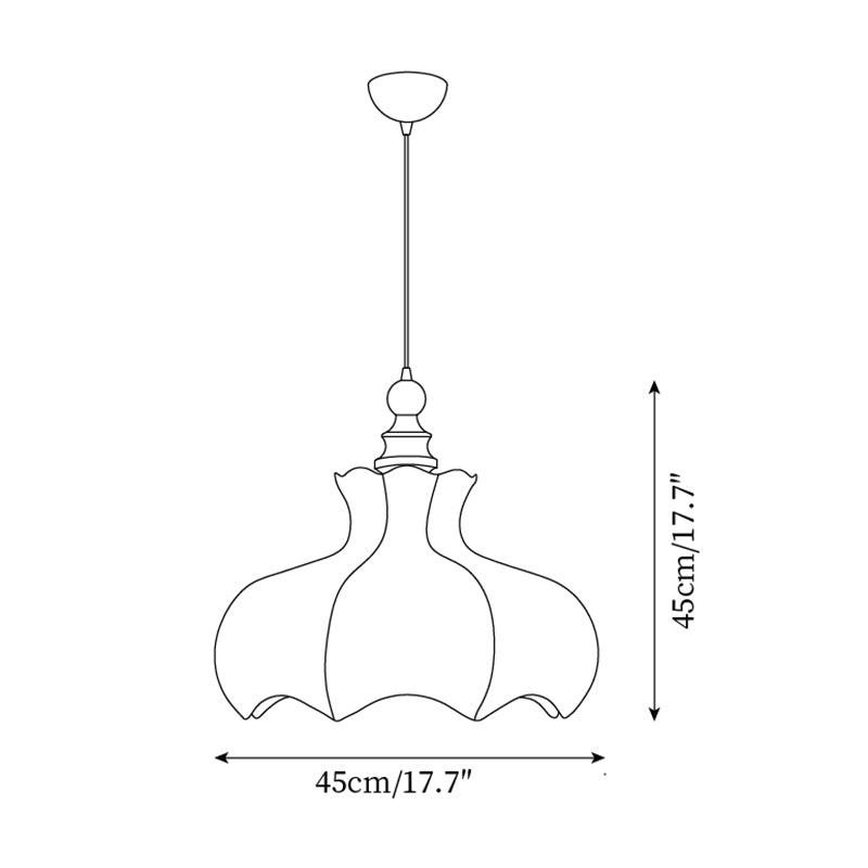 Pendant Lamp Metal and Wood Fabric Vintage Floral Elegant - Neutralighting