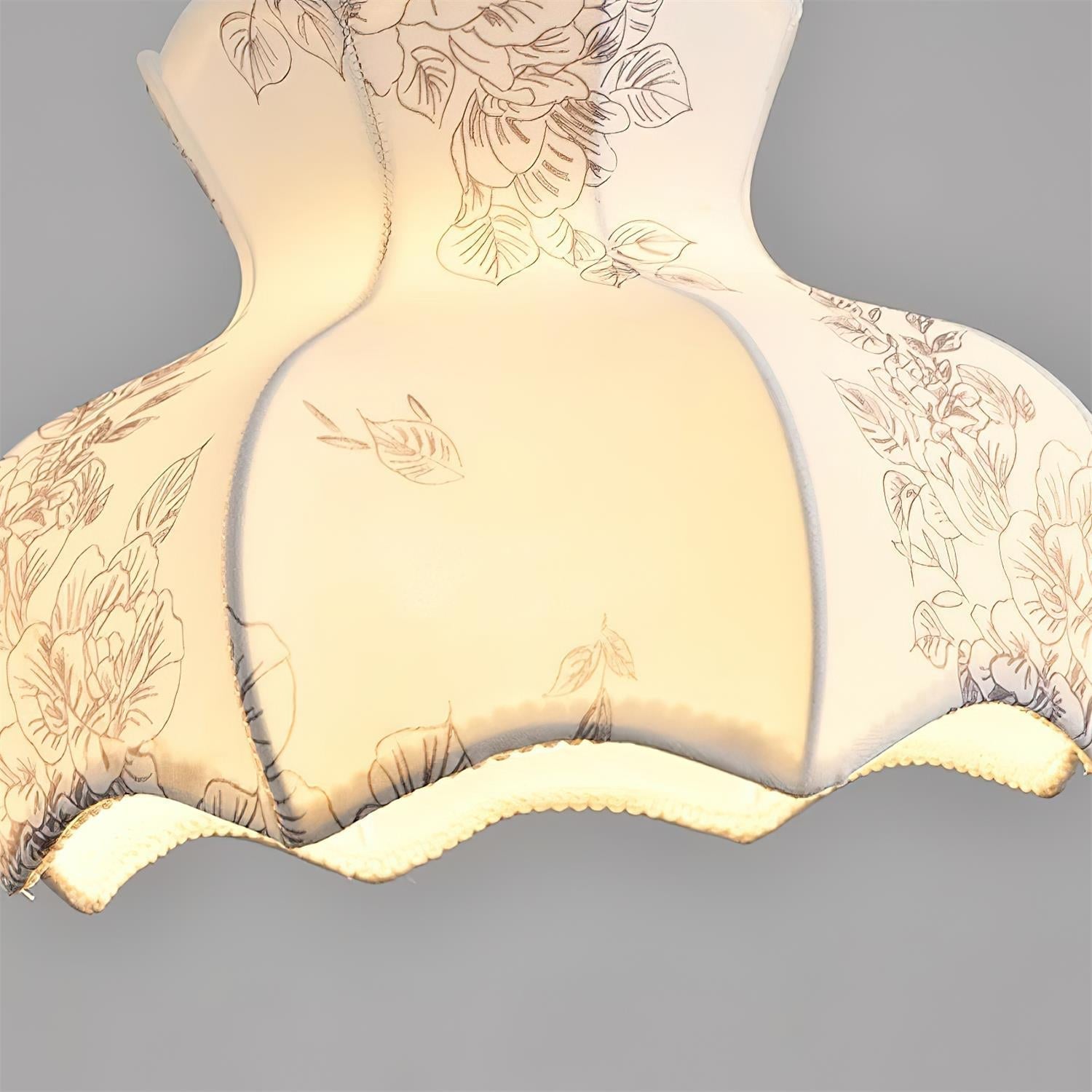 Pendant Lamp Metal and Wood Fabric Vintage Floral Elegant - Neutralighting