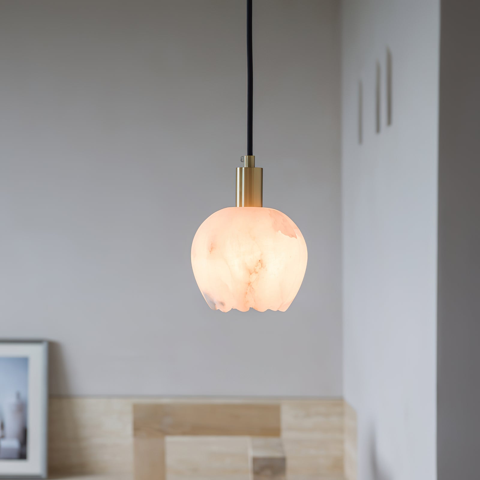 Ritta Pendant Light Flower-shaped Alabaster - Neutralighting
