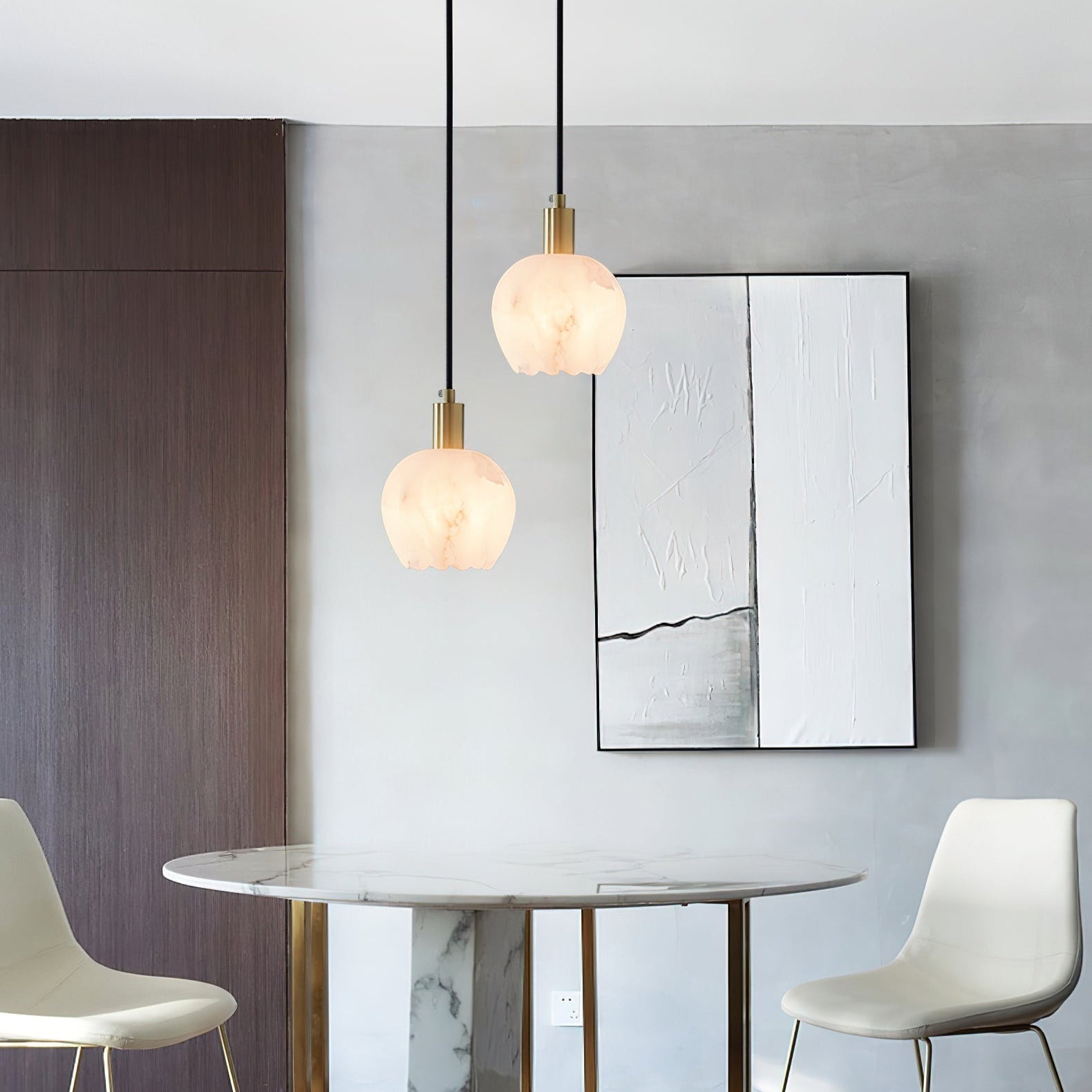 Ritta Pendant Light Flower-shaped Alabaster - Neutralighting