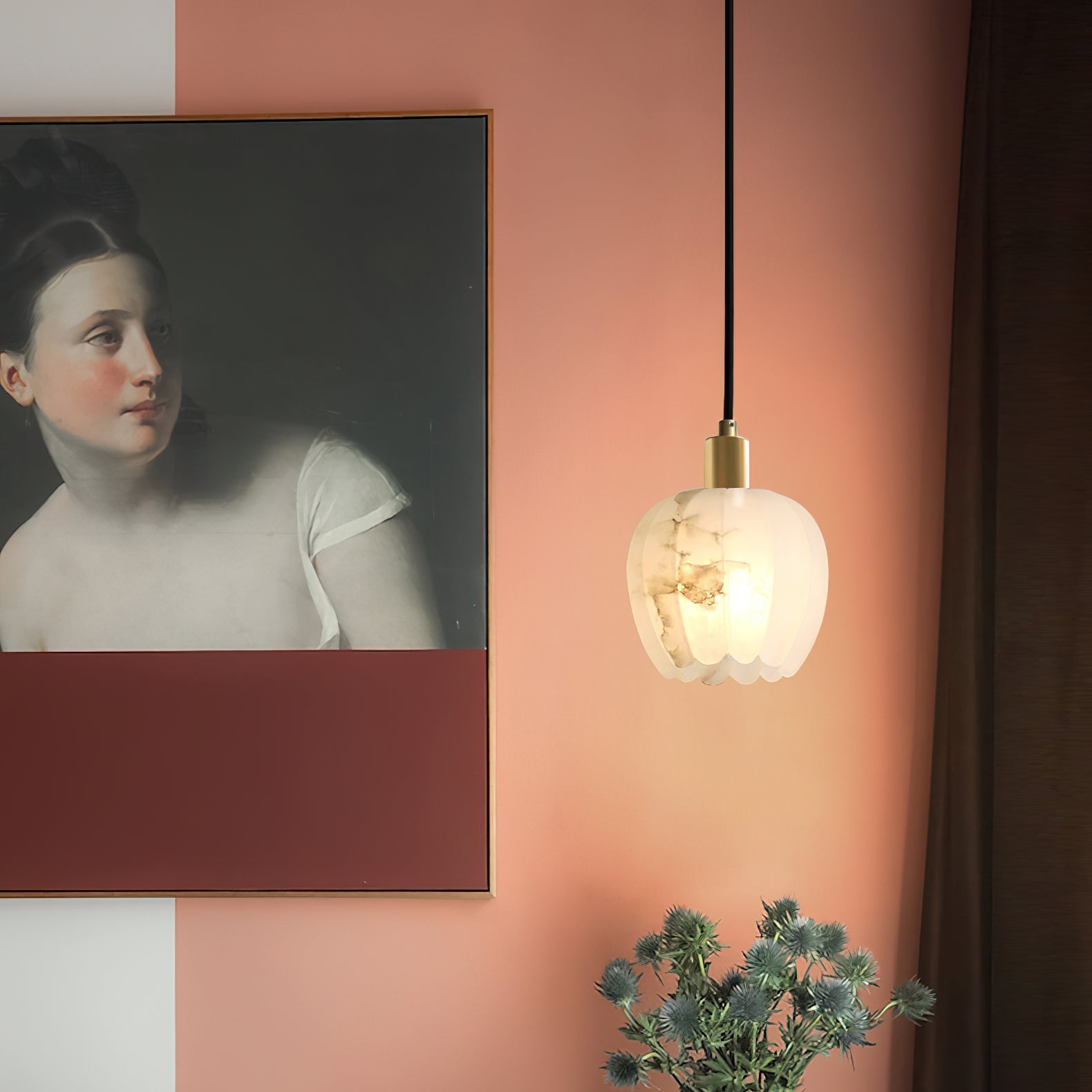 Ritta Pendant Light Flower-shaped Alabaster - Neutralighting