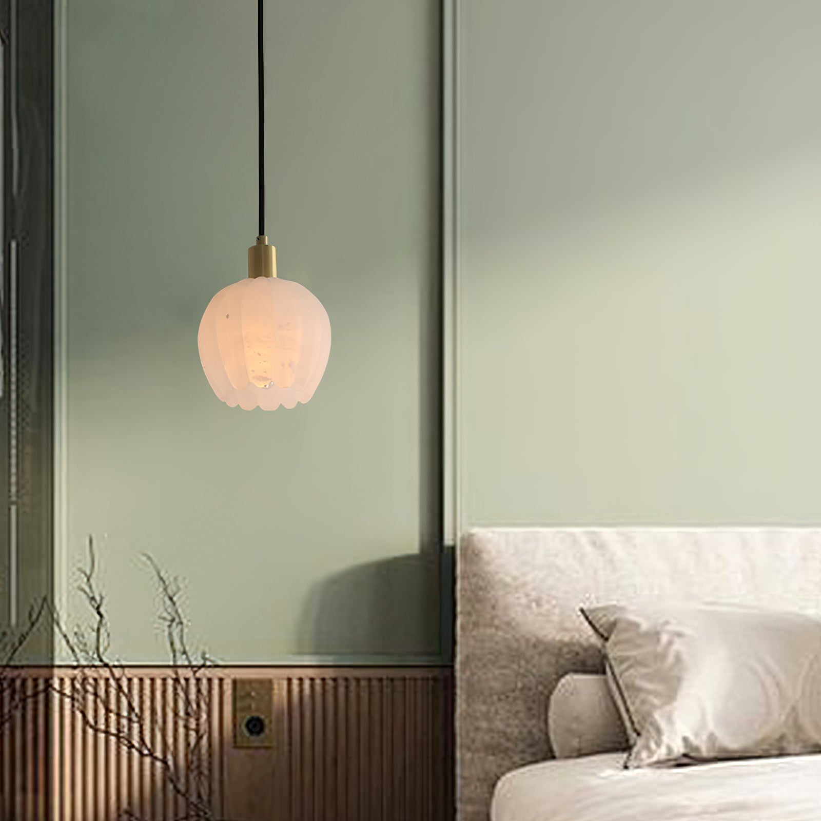 Ritta Pendant Light Flower-shaped Alabaster - Neutralighting
