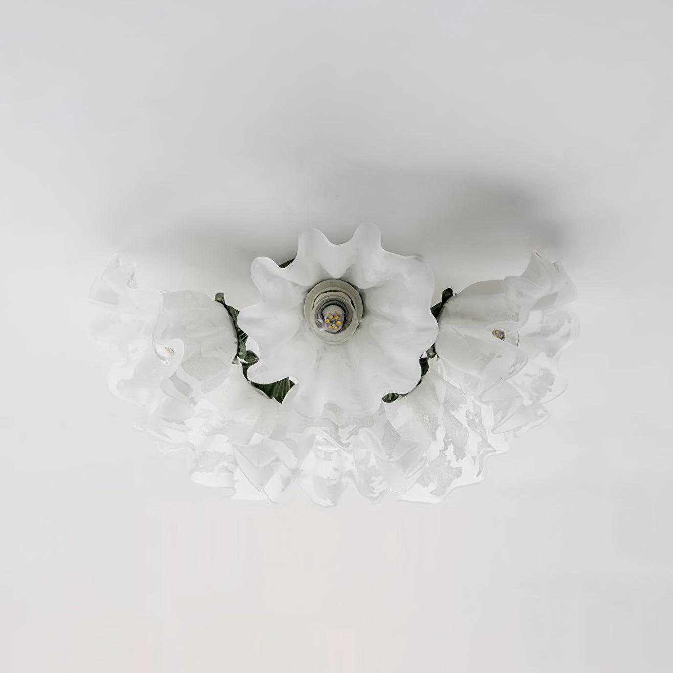 Ceiling Light Petal Shades Wavy Glass Bloom Elegant Floral - Neutralighting