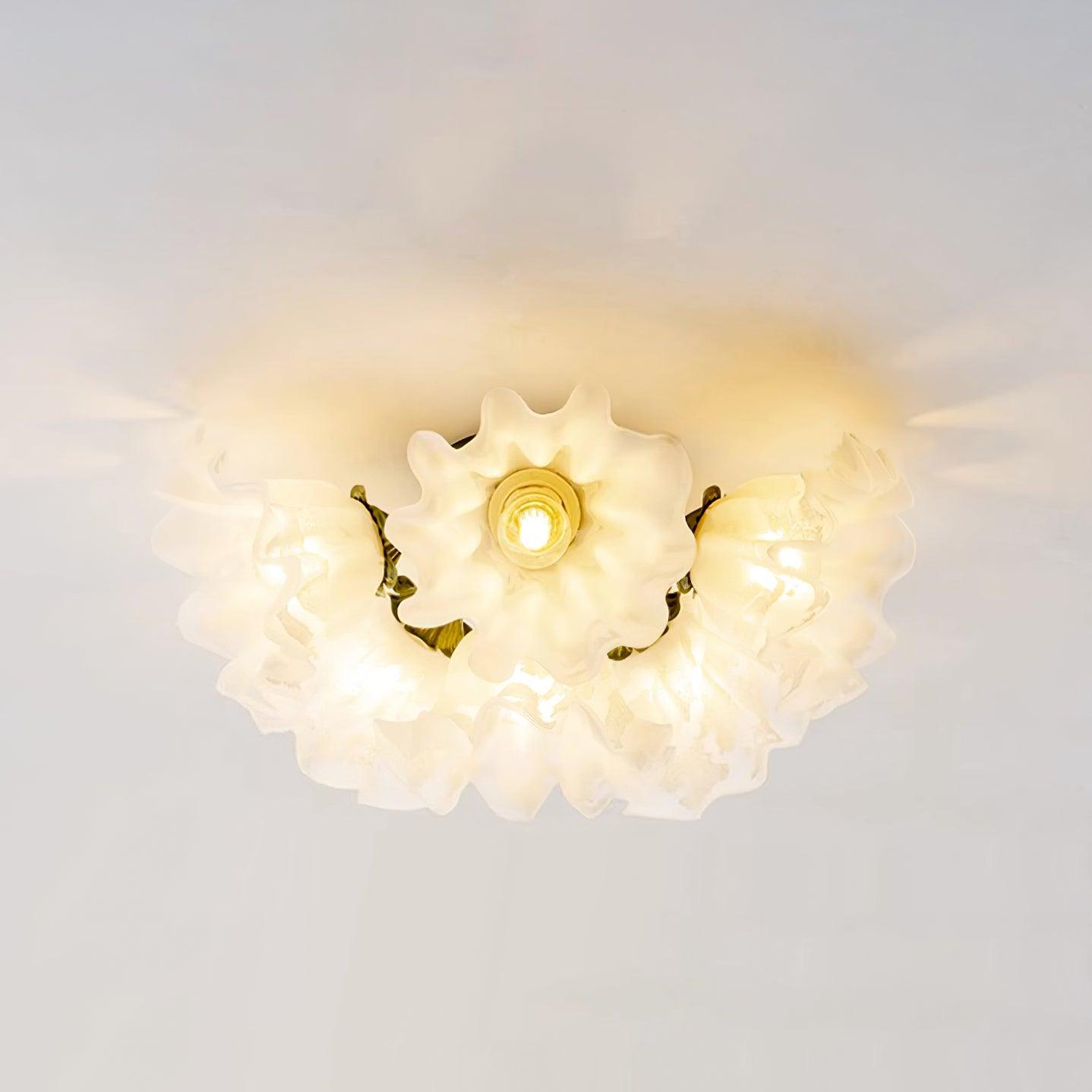 Ceiling Light Petal Shades Wavy Glass Bloom Elegant Floral - Neutralighting
