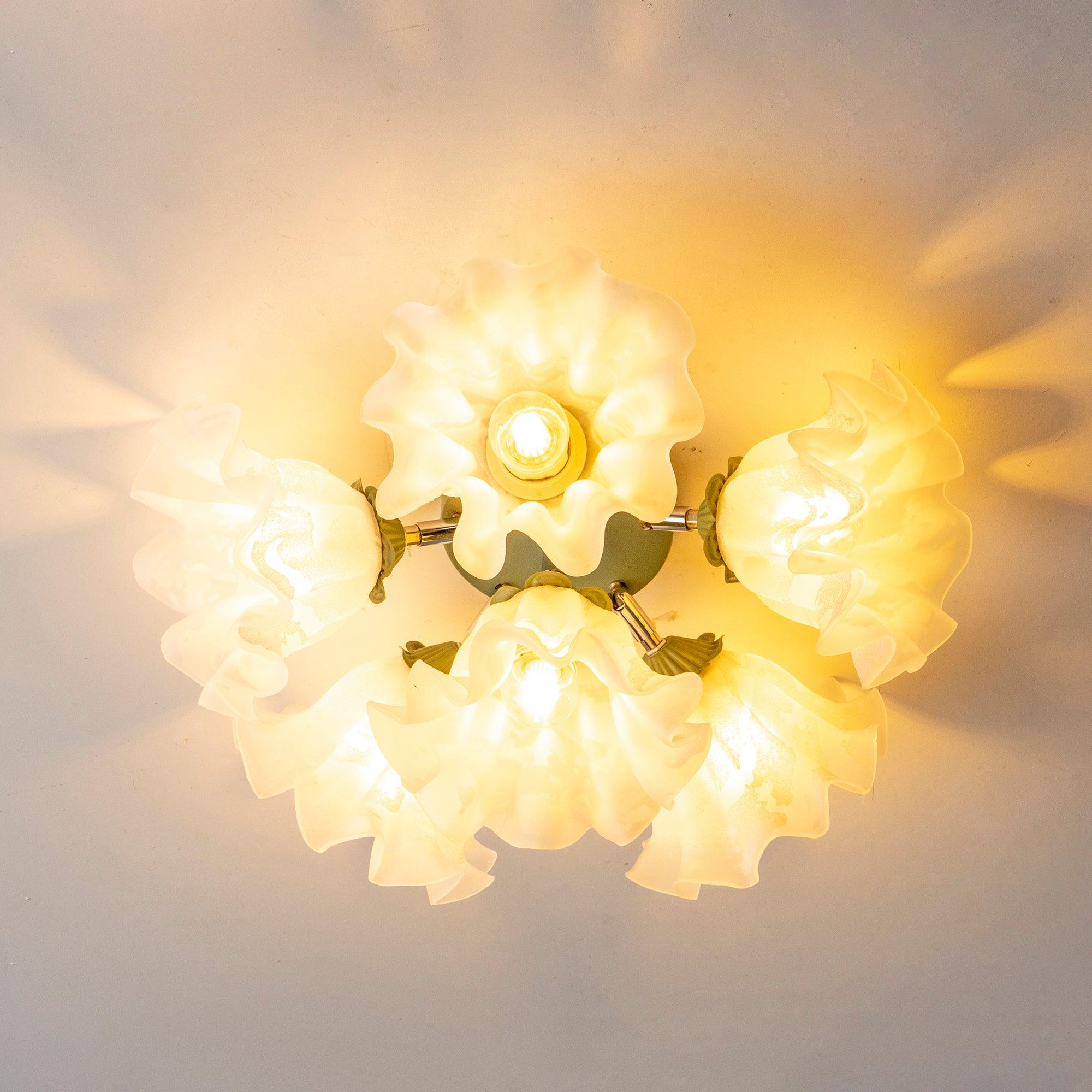 Ceiling Light Petal Shades Wavy Glass Bloom Elegant Floral - Neutralighting