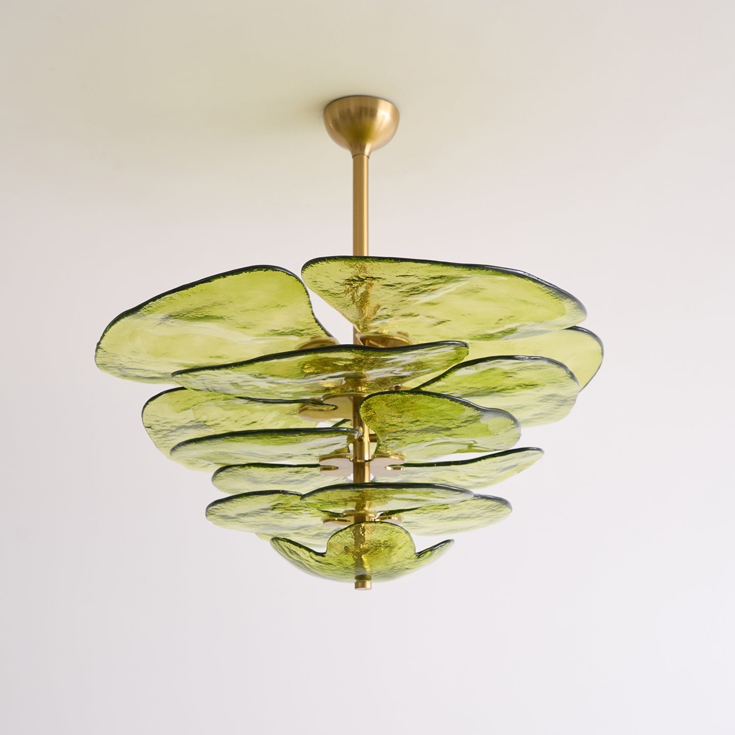 Lotus Chandelier Glass Contemporary Leaf Layered - Neutralighting