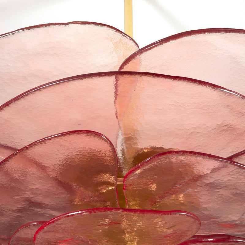 Lotus Chandelier Glass Contemporary Leaf Layered - Neutralighting