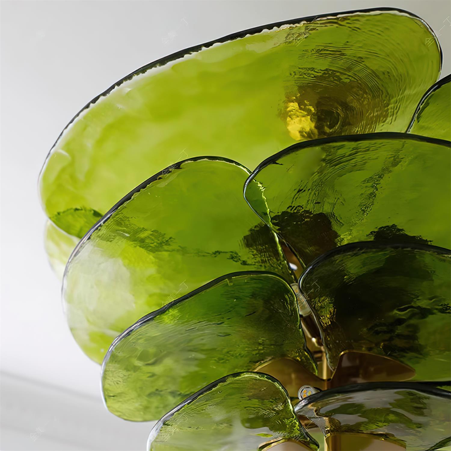 Lotus Chandelier Glass Contemporary Leaf Layered - Neutralighting
