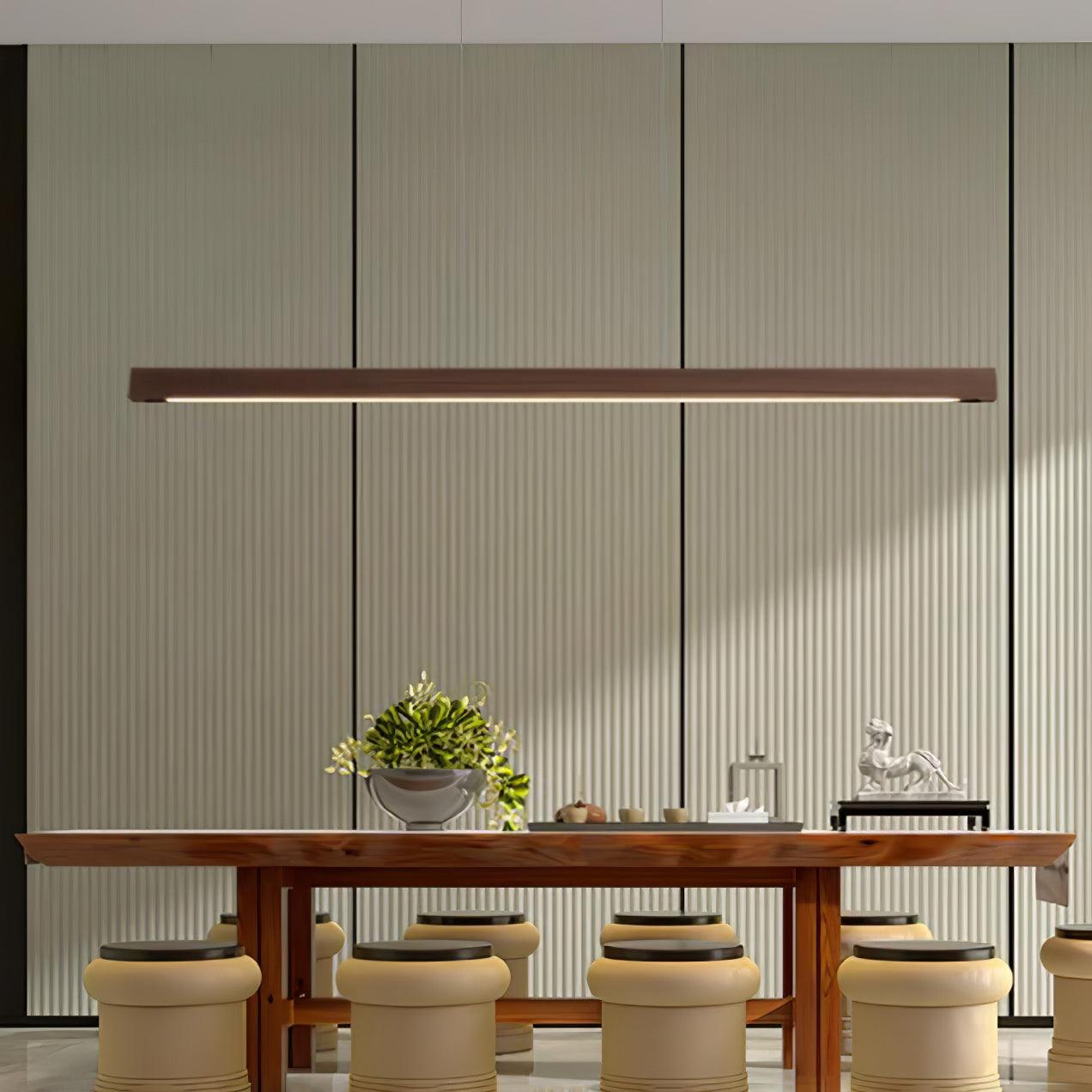 Xylo Designer Linear Rod Shaped Pendant Light Wood - Neutralighting